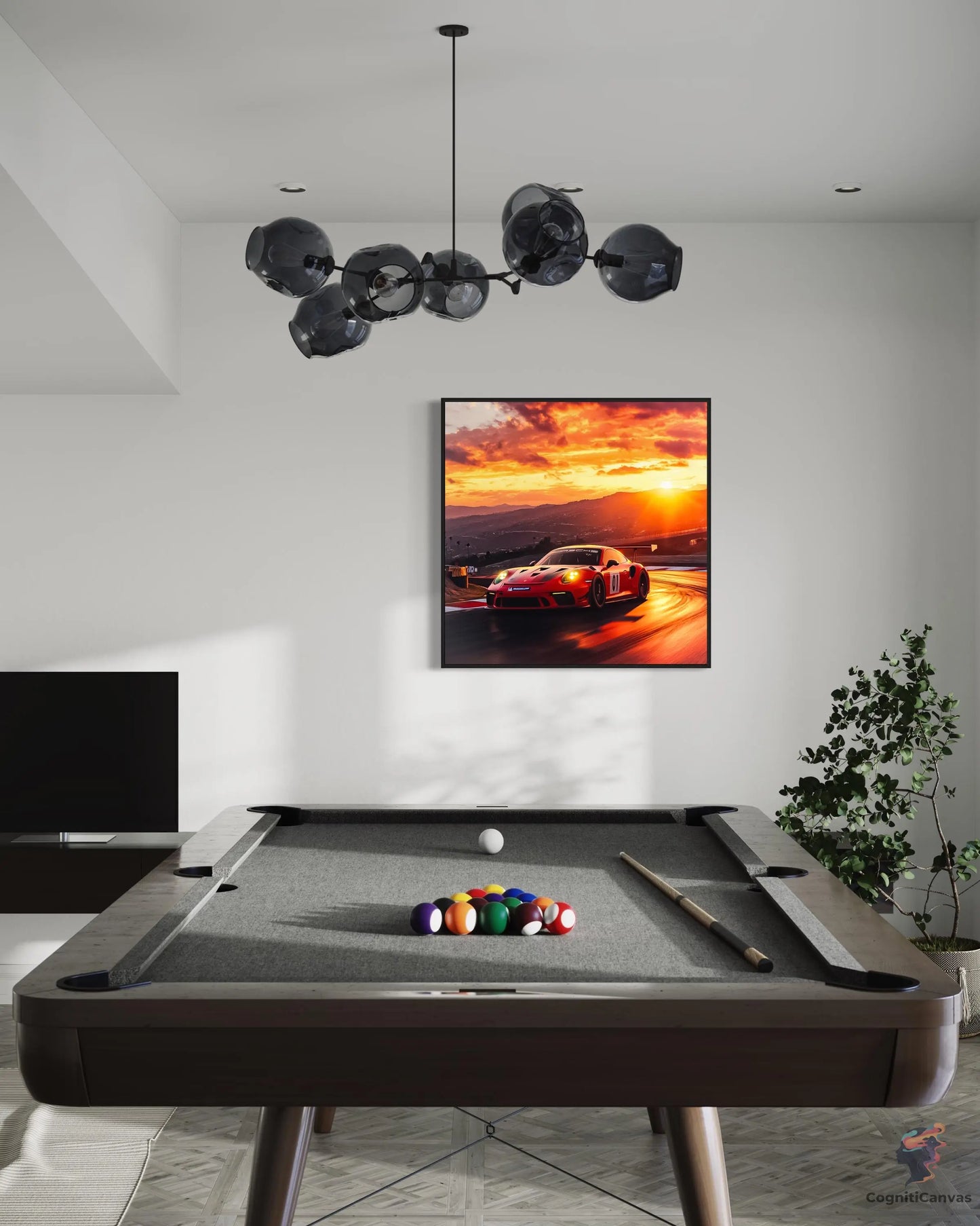 High-Speed Porsche 911 GT3 RS Digital Art | Sunset Racing Scene | Vibrant Sports Car Wall Art Download | Track Racing Enthusiast Decor CognitiCanvas
