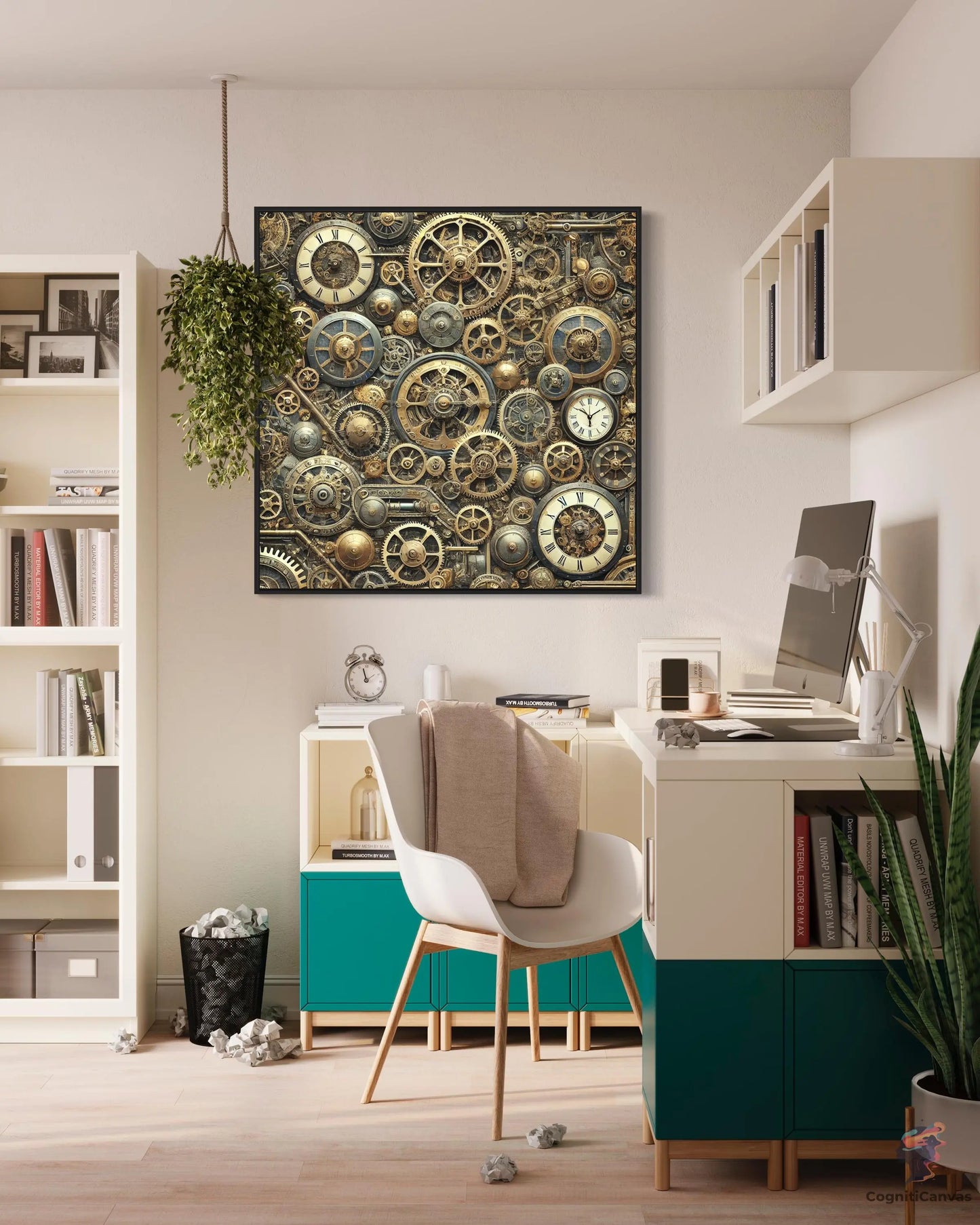 Intricate Steampunk Clockwork Gears - Digital Art Download | Vintage Industrial Wall Decor CognitiCanvas