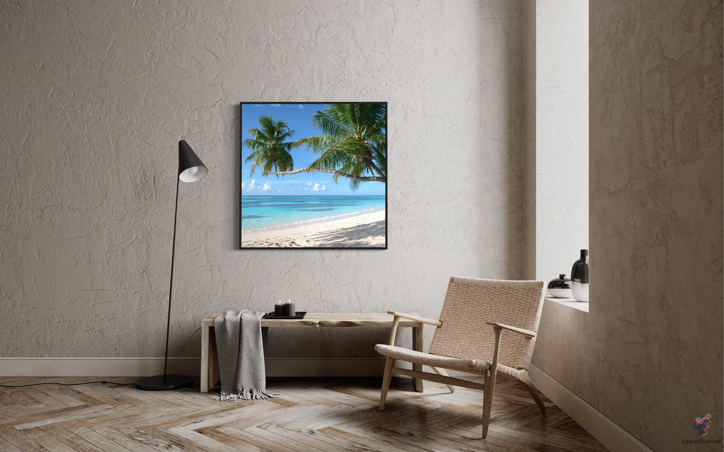 AI-generated beach artwork - high-resolution digital download for home decor