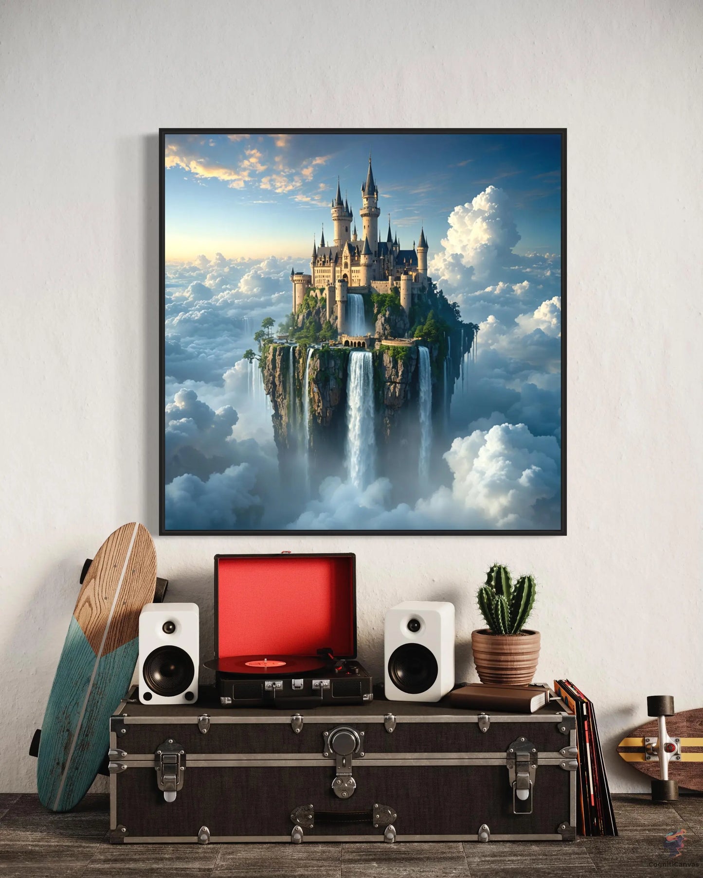 Instant download AI-generated castle in the sky art by CognitiCanvas - perfect for gifting