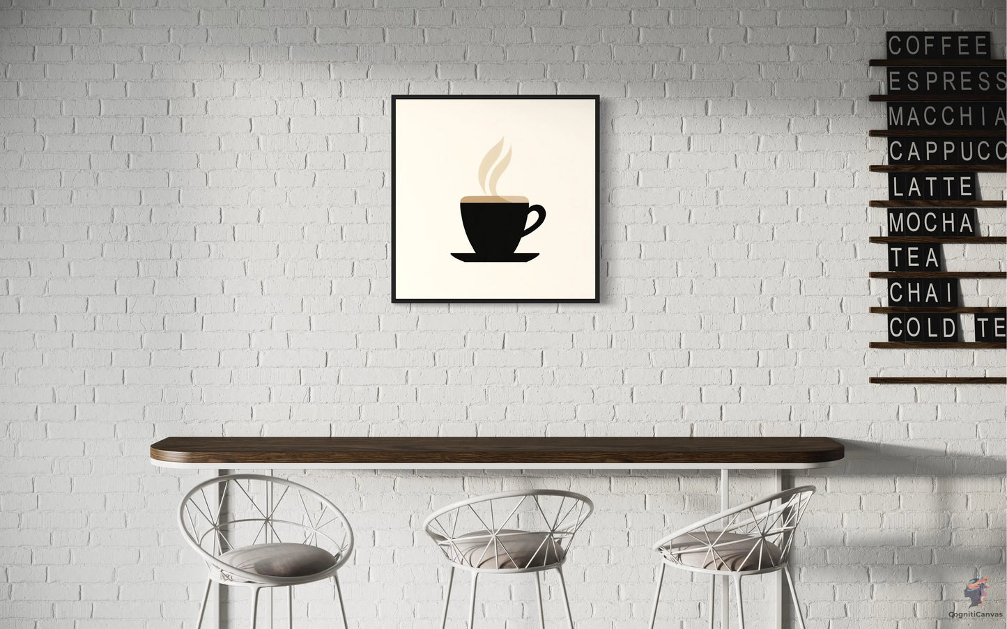 Modern AI coffee cup artwork - high-resolution printable design