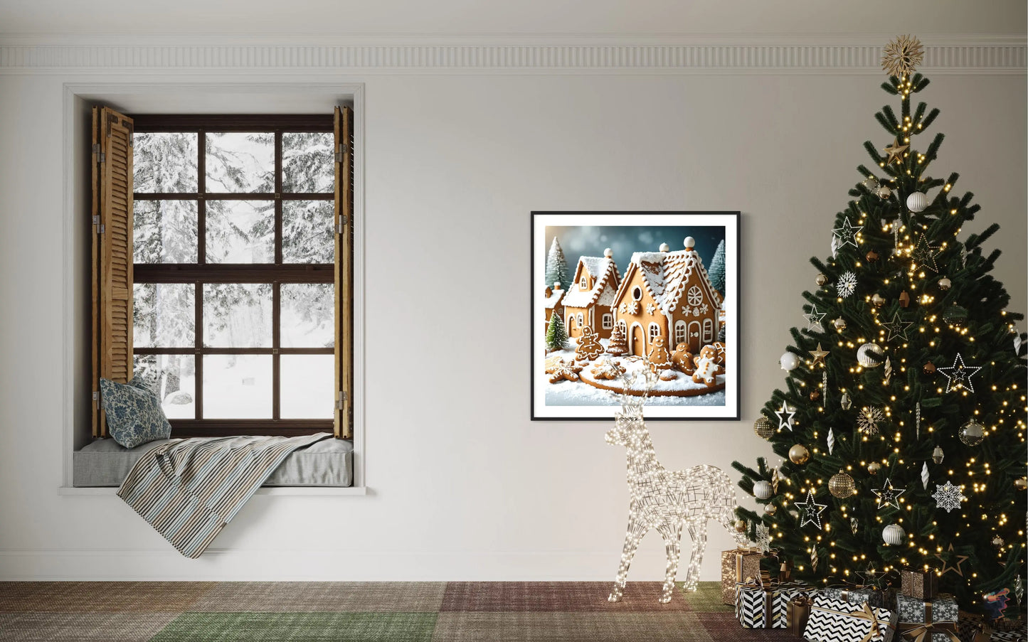 Instant download AI-generated gingerbread house art by CognitiCanvas - perfect for gifting