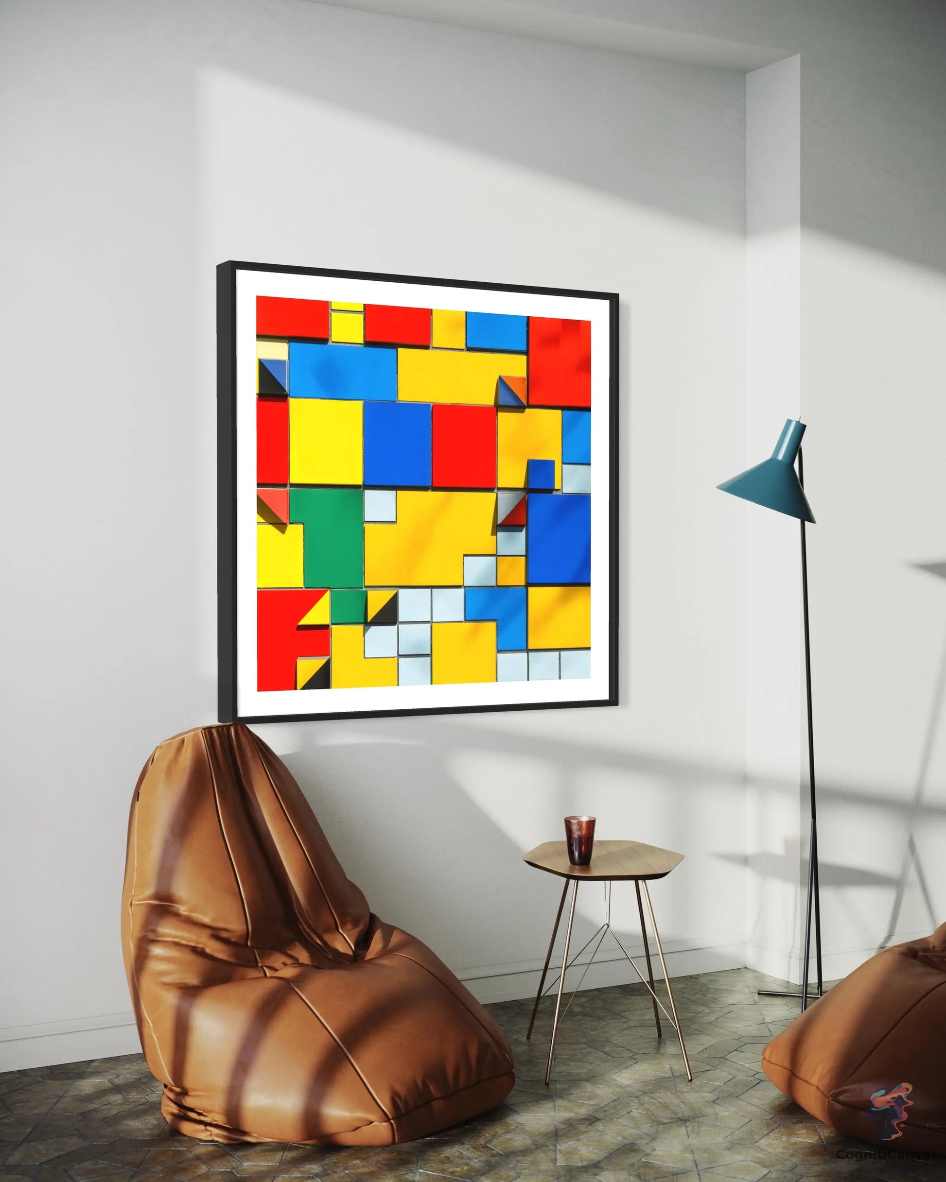 Printable modern abstract art - AI-generated design with vibrant colors