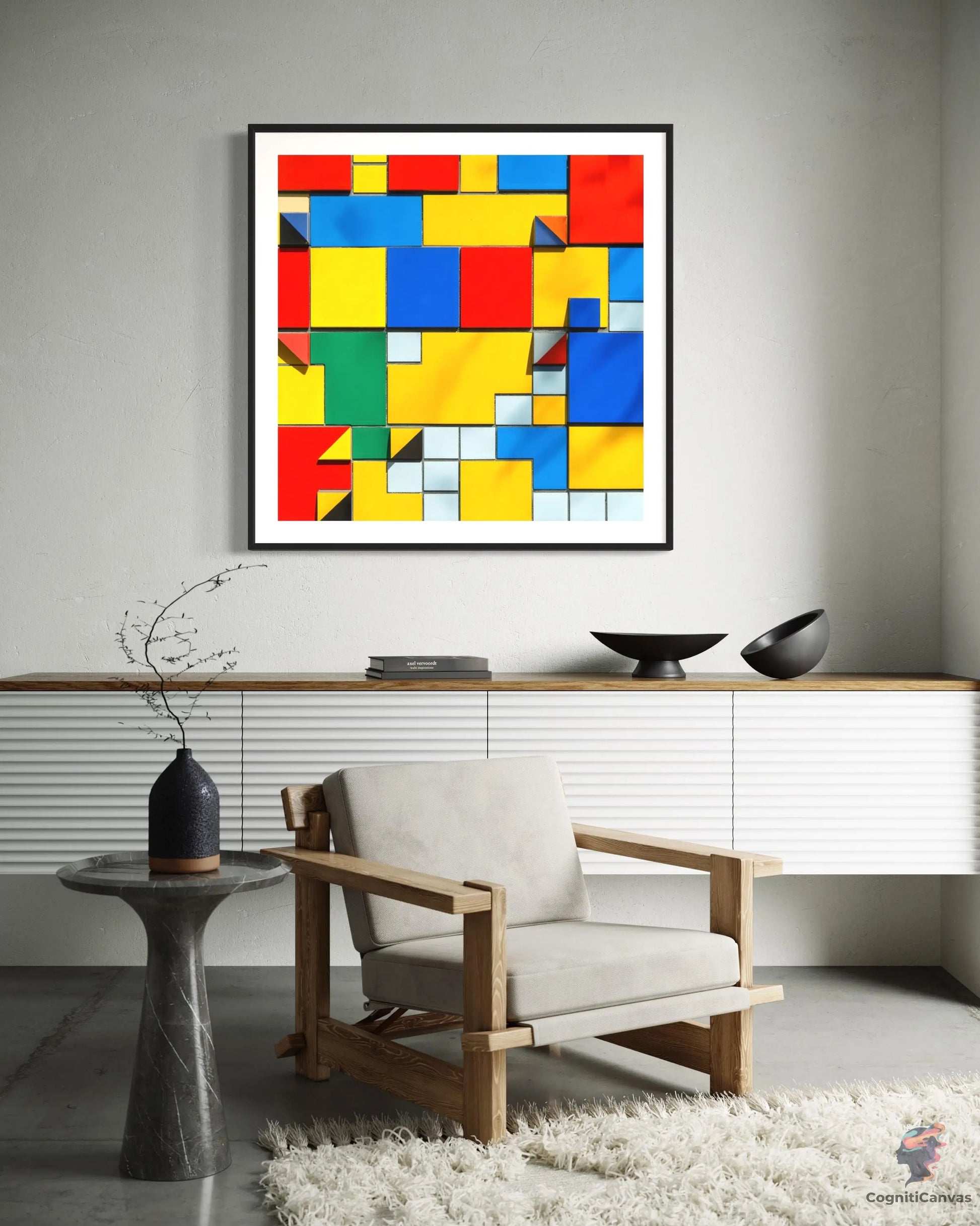 Unique AI-generated abstract art piece - instant digital download for interior decoration