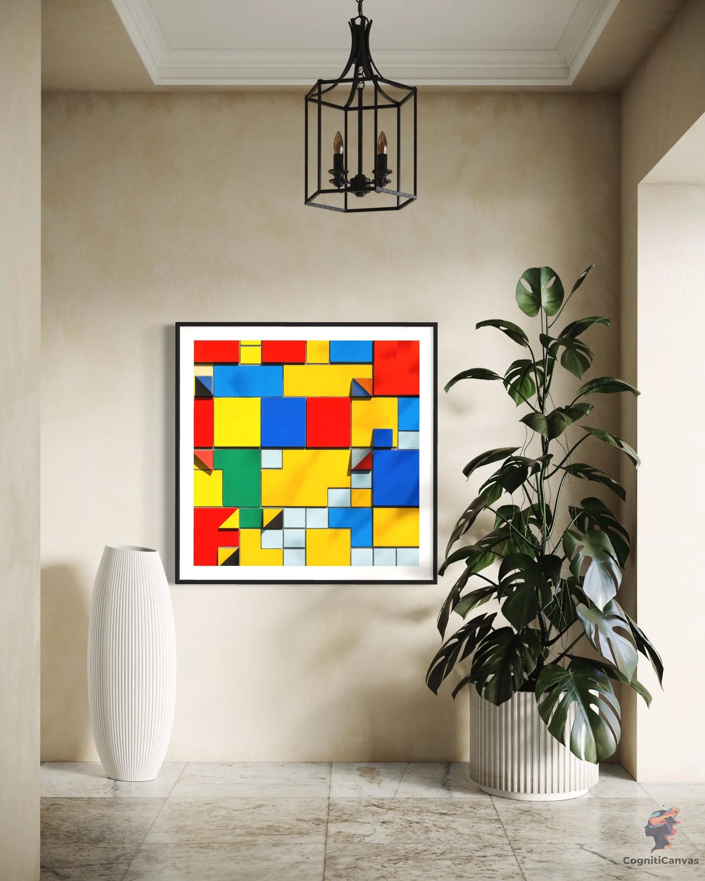 Contemporary AI-generated abstract artwork - bold geometric patterns in high resolution