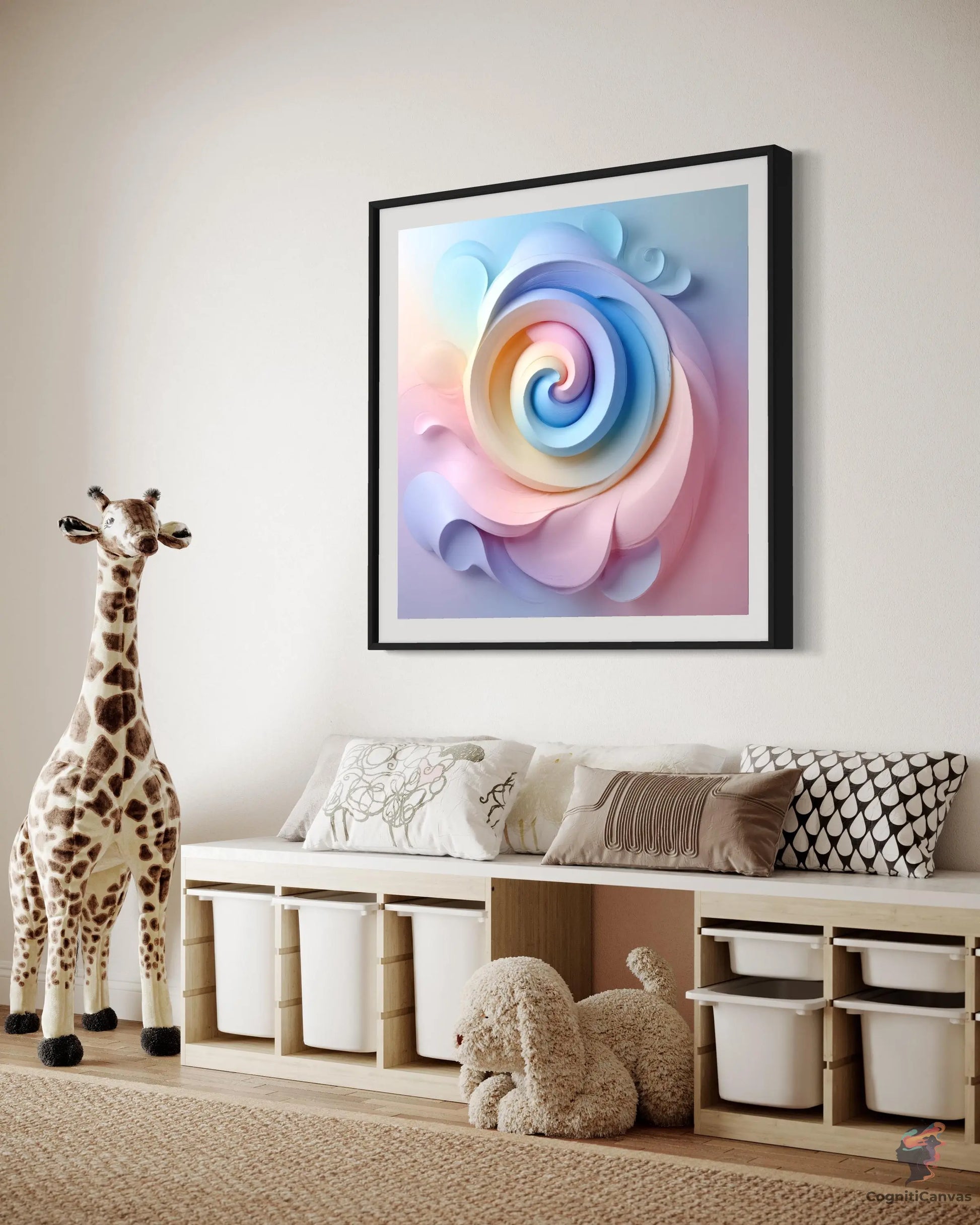 Instant download AI-generated modern abstract art by CognitiCanvas – perfect for living rooms