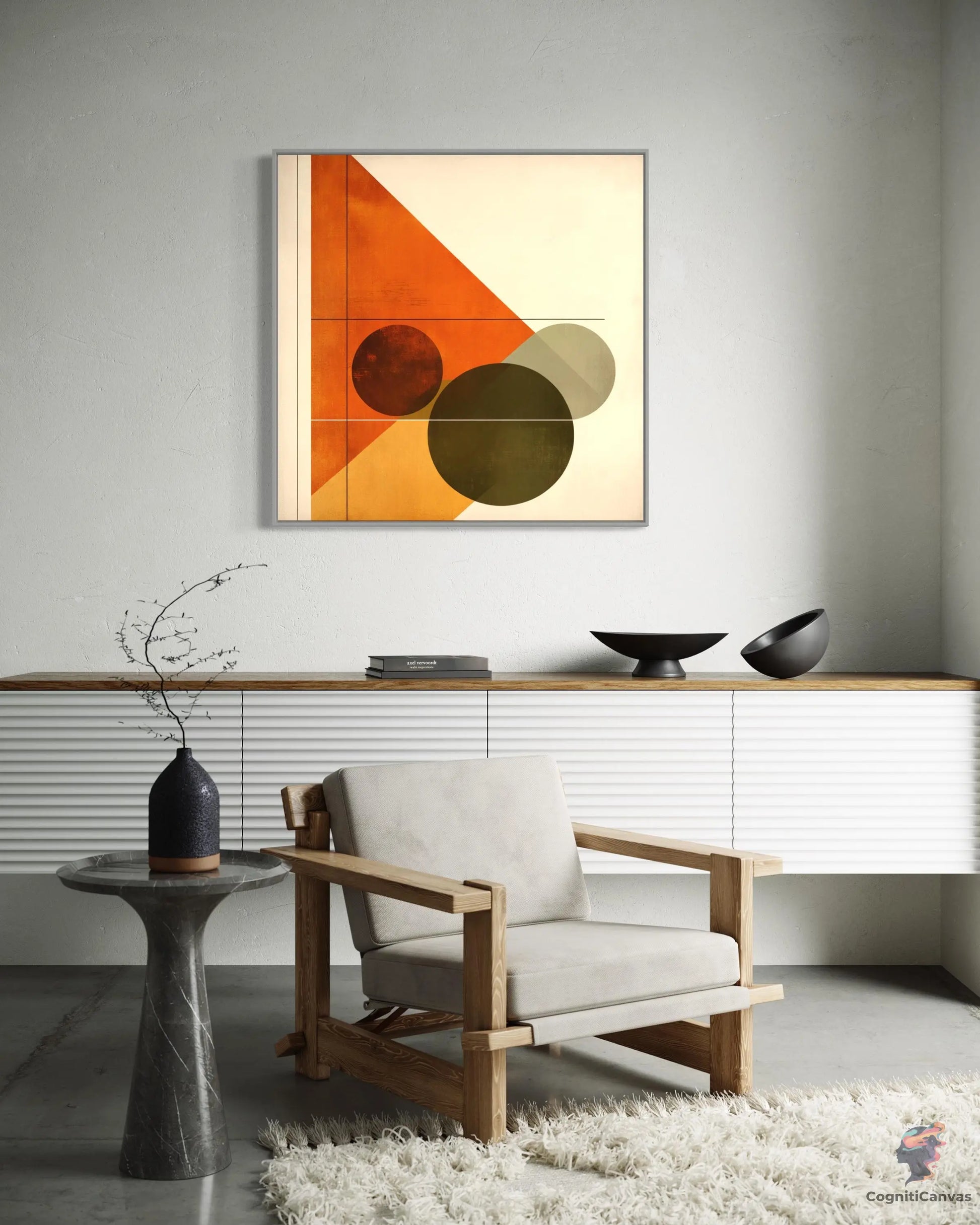 AI-Generated Modern Abstract Art - Unique Digital Artwork with Geometric Patterns - CognitiCanvas