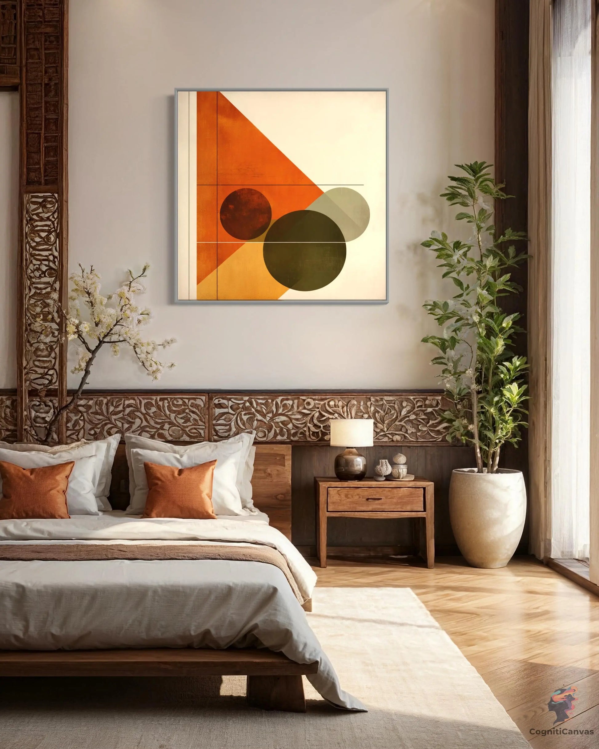 AI-Generated Modern Abstract Art - Unique Digital Artwork with Geometric Patterns - CognitiCanvas