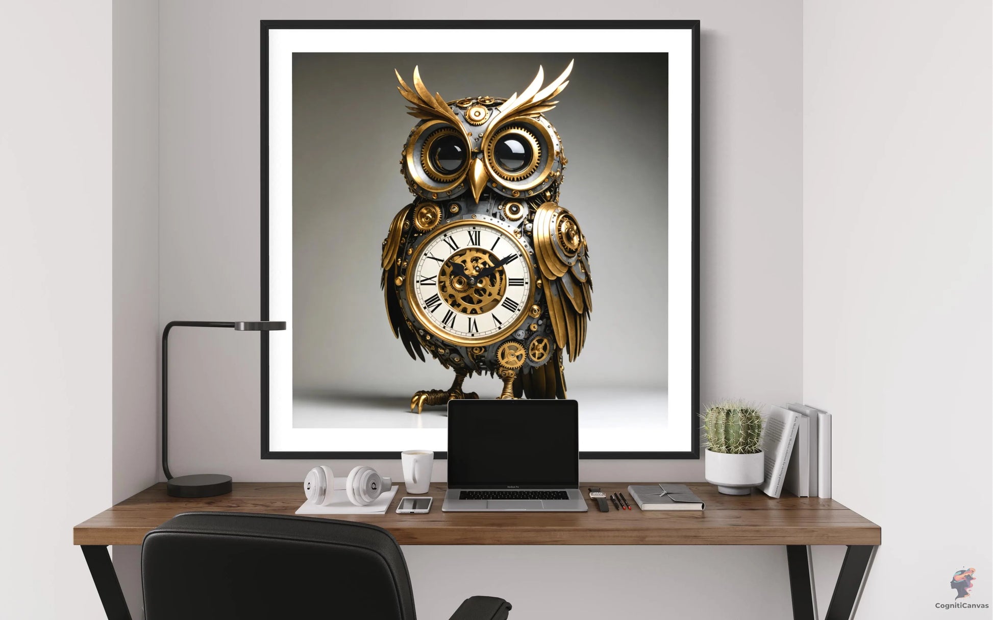 High-resolution AI art of an abstract antique clock with vibrant colors