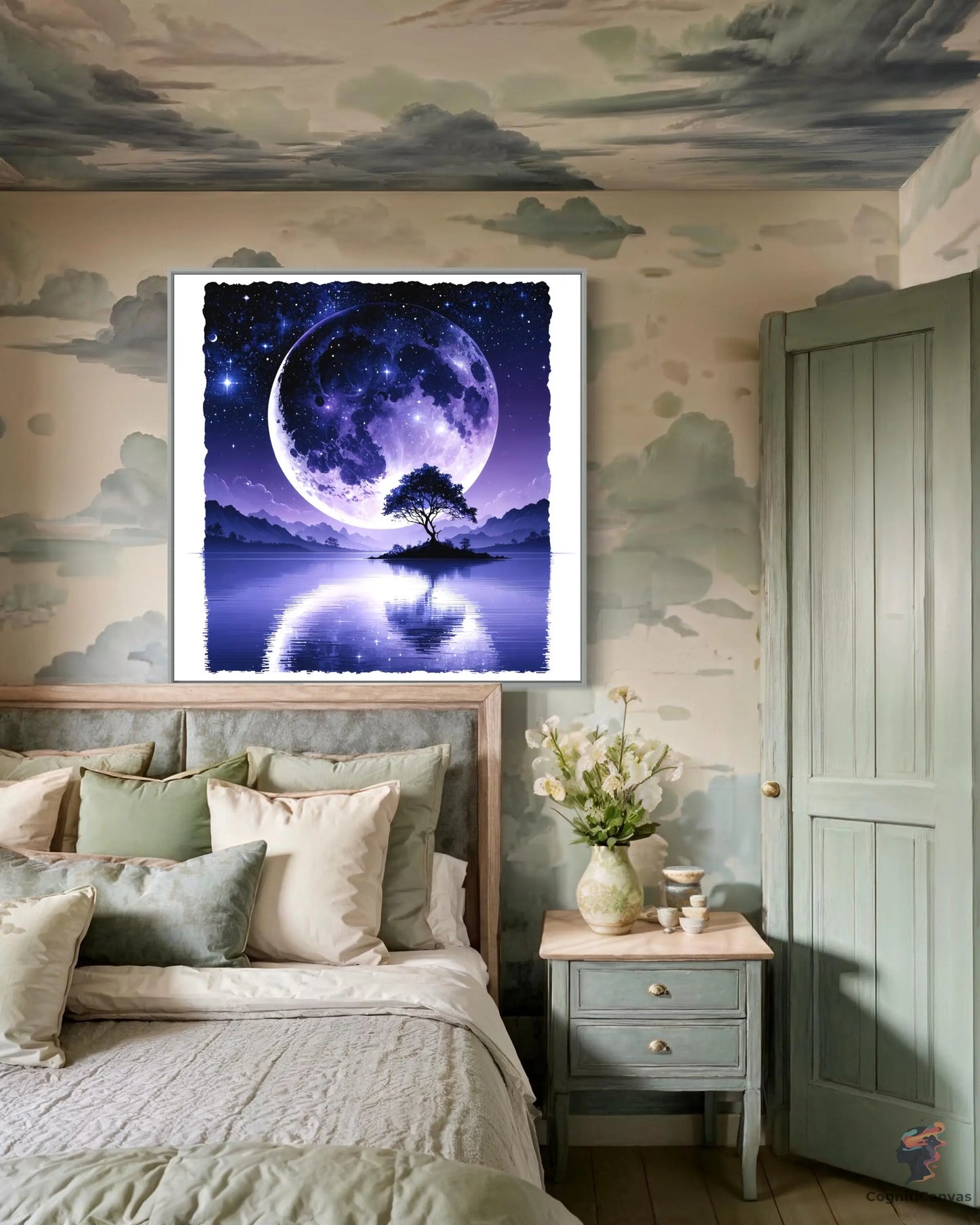 AI-Generated Night Sky Digital Wall Art - CognitiCanvas