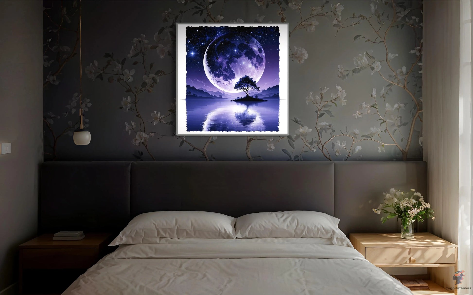 AI-Generated Night Sky Digital Wall Art - CognitiCanvas