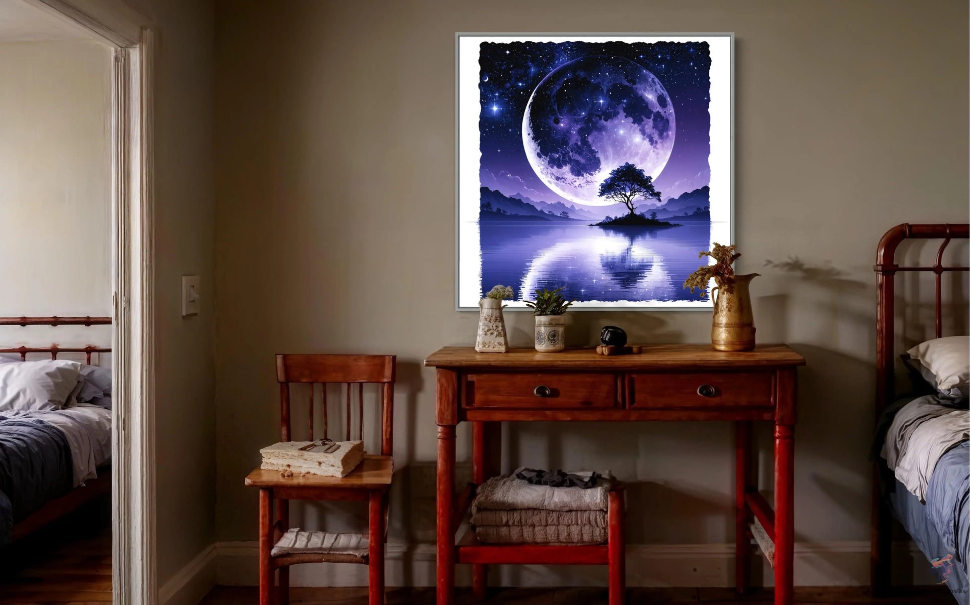 AI-Generated Night Sky Digital Wall Art - CognitiCanvas