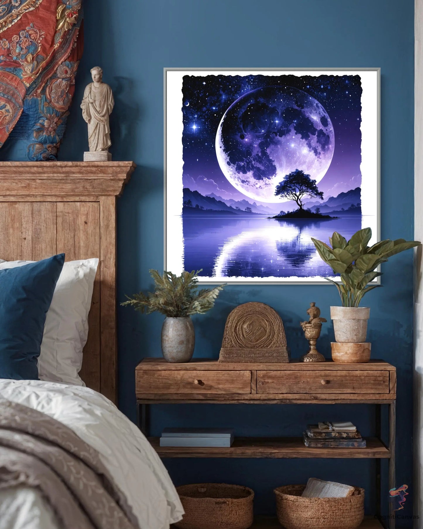 AI-Generated Night Sky Digital Wall Art - CognitiCanvas