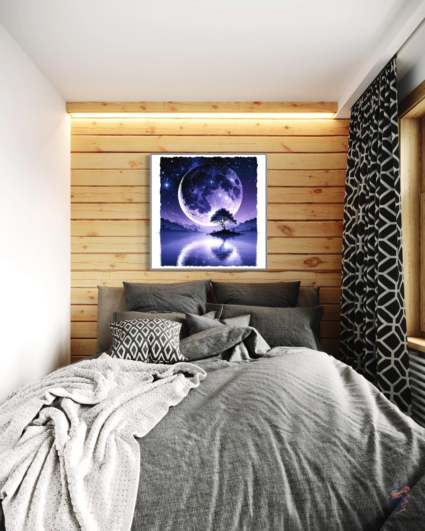 AI-Generated Night Sky Digital Wall Art - CognitiCanvas