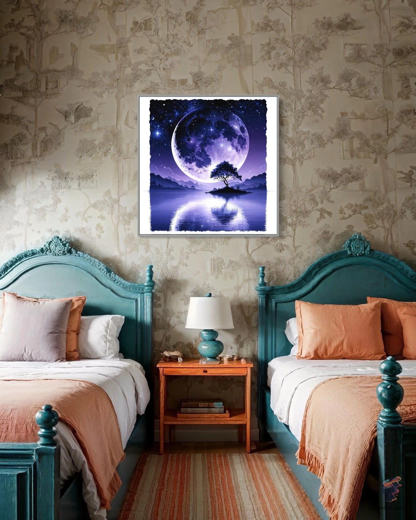 AI-Generated Night Sky Digital Wall Art - CognitiCanvas