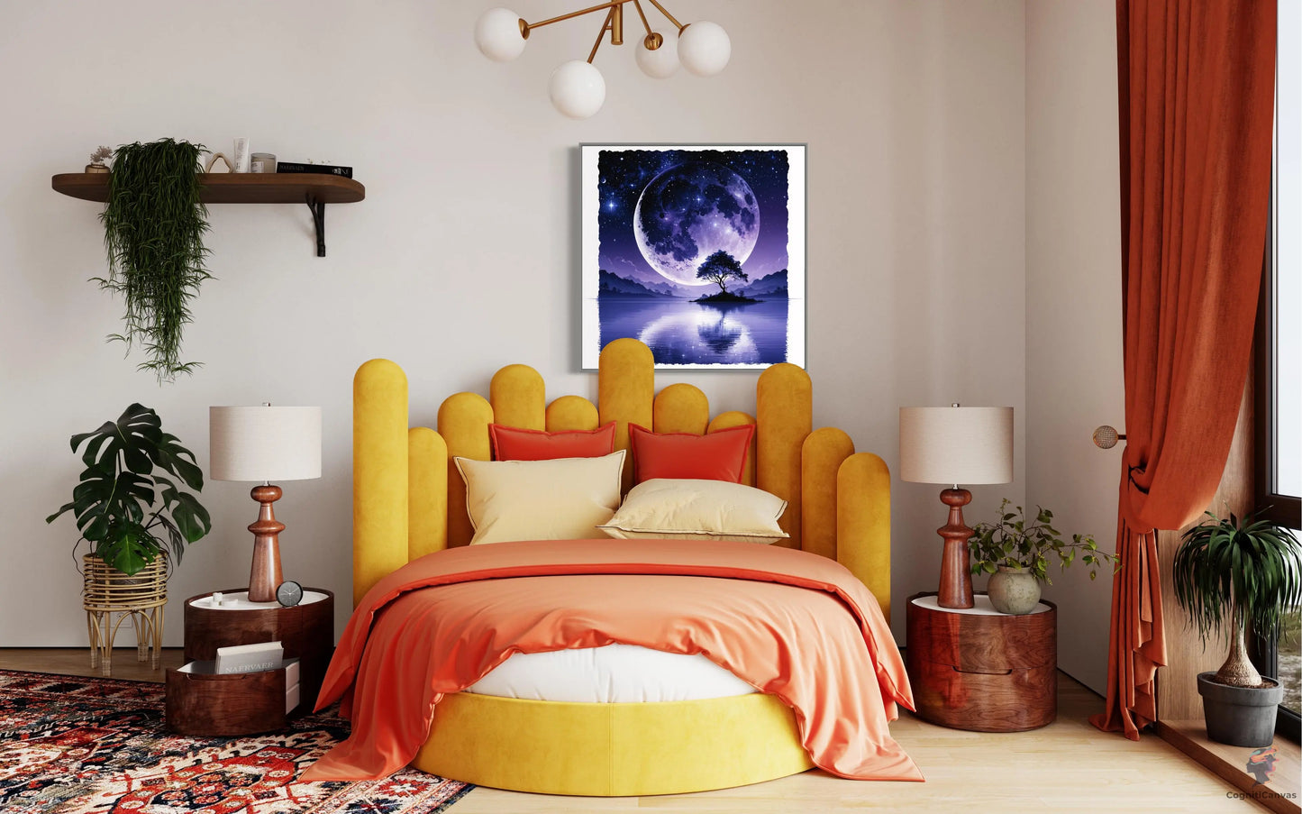 AI-Generated Night Sky Digital Wall Art - CognitiCanvas