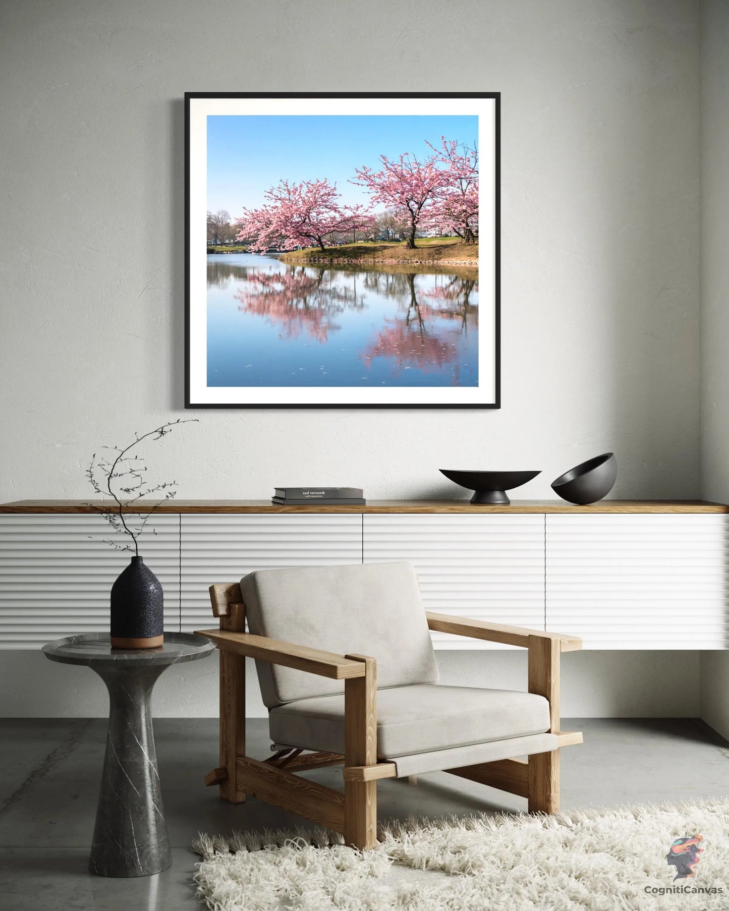 Printable AI-generated spring landscape artwork - perfect for home decor