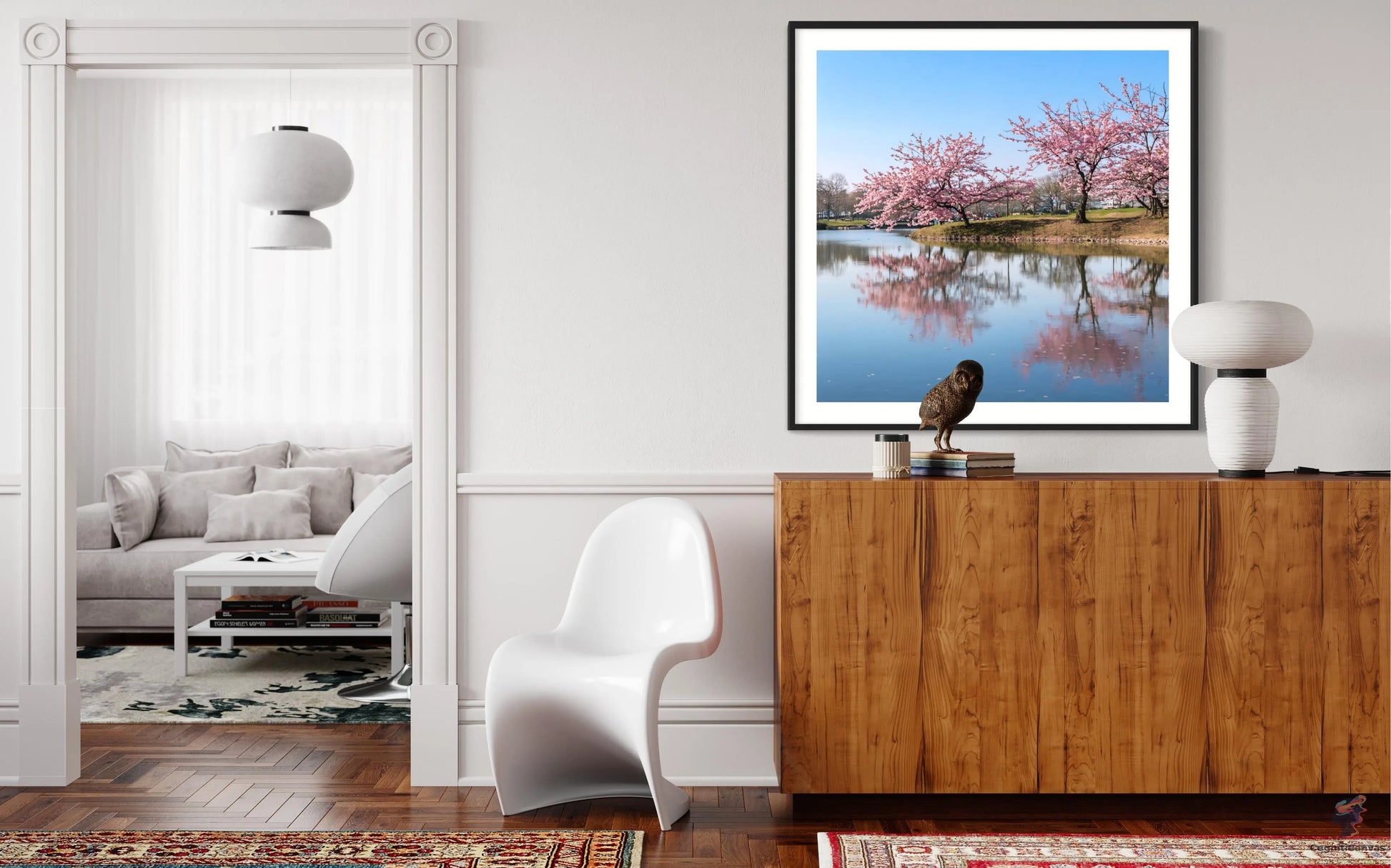 Printable spring nature artwork - AI-generated vibrant landscape for bedroom decor