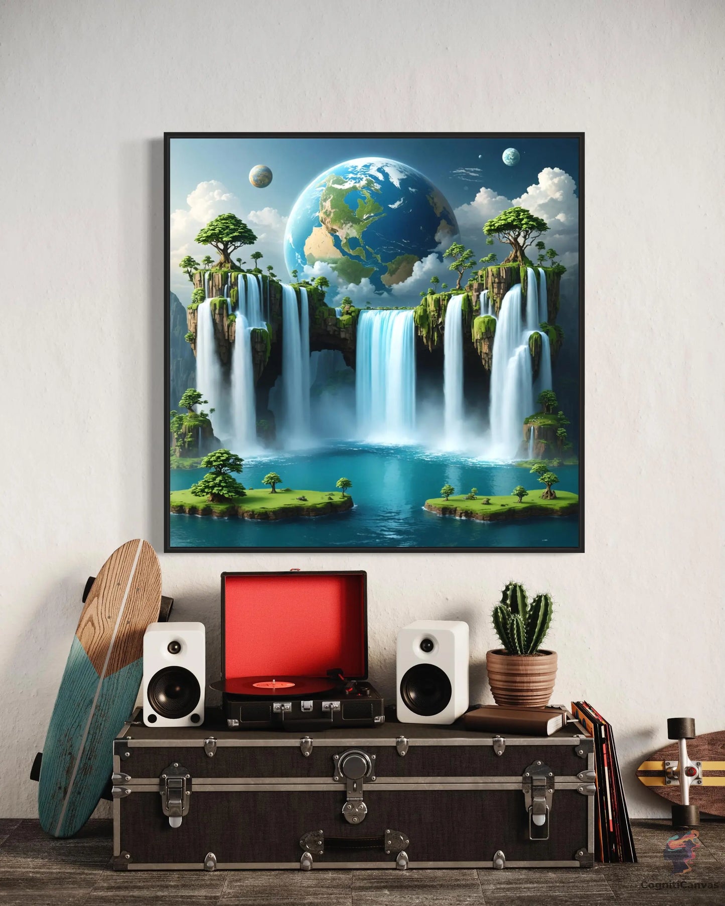 Instant download AI-generated tropical landscape art by CognitiCanvas - perfect for office spaces