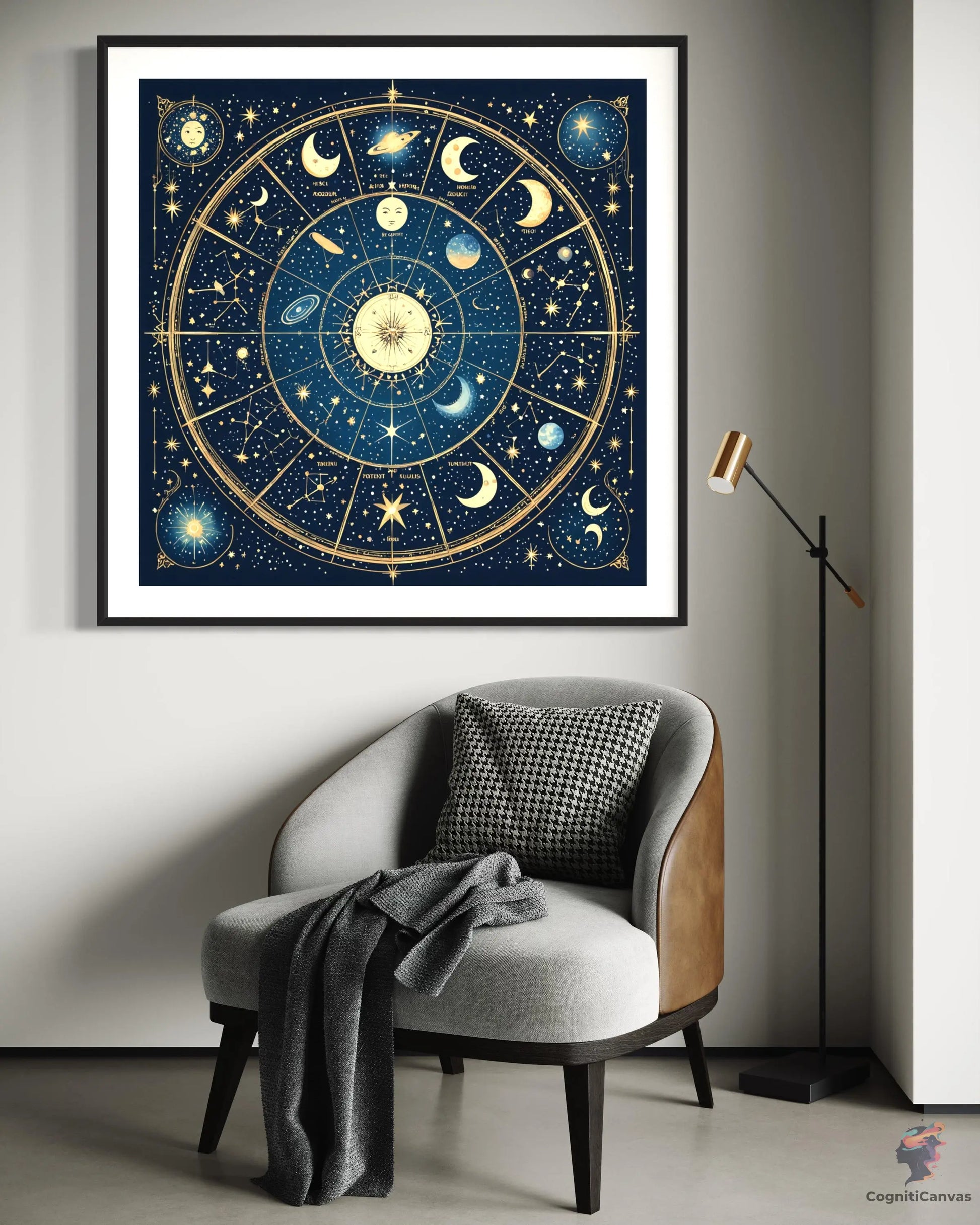 High-resolution AI art featuring intricate zodiac constellation design