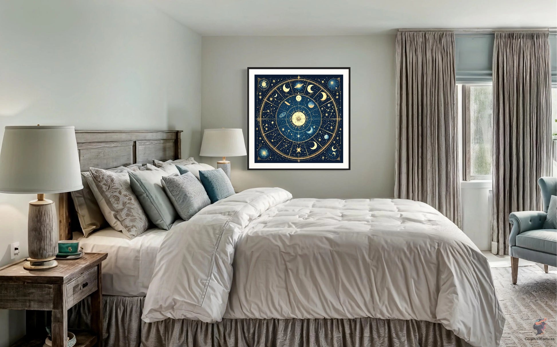 Printable zodiac sign artwork – AI-generated intricate constellation design