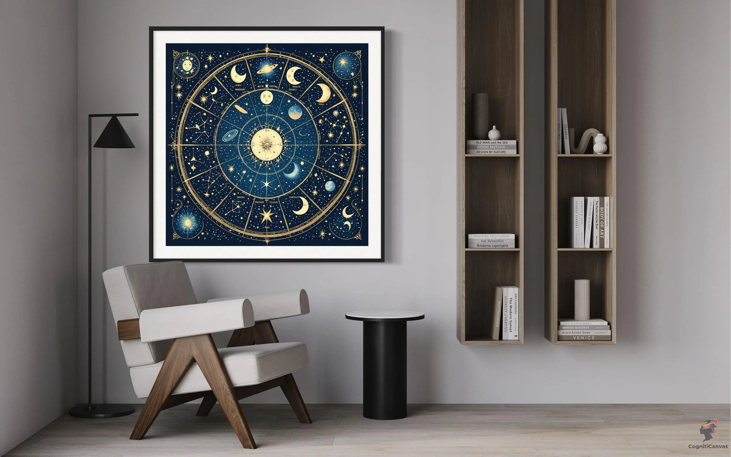 AI-generated modern astronomy wall decor featuring zodiac constellations