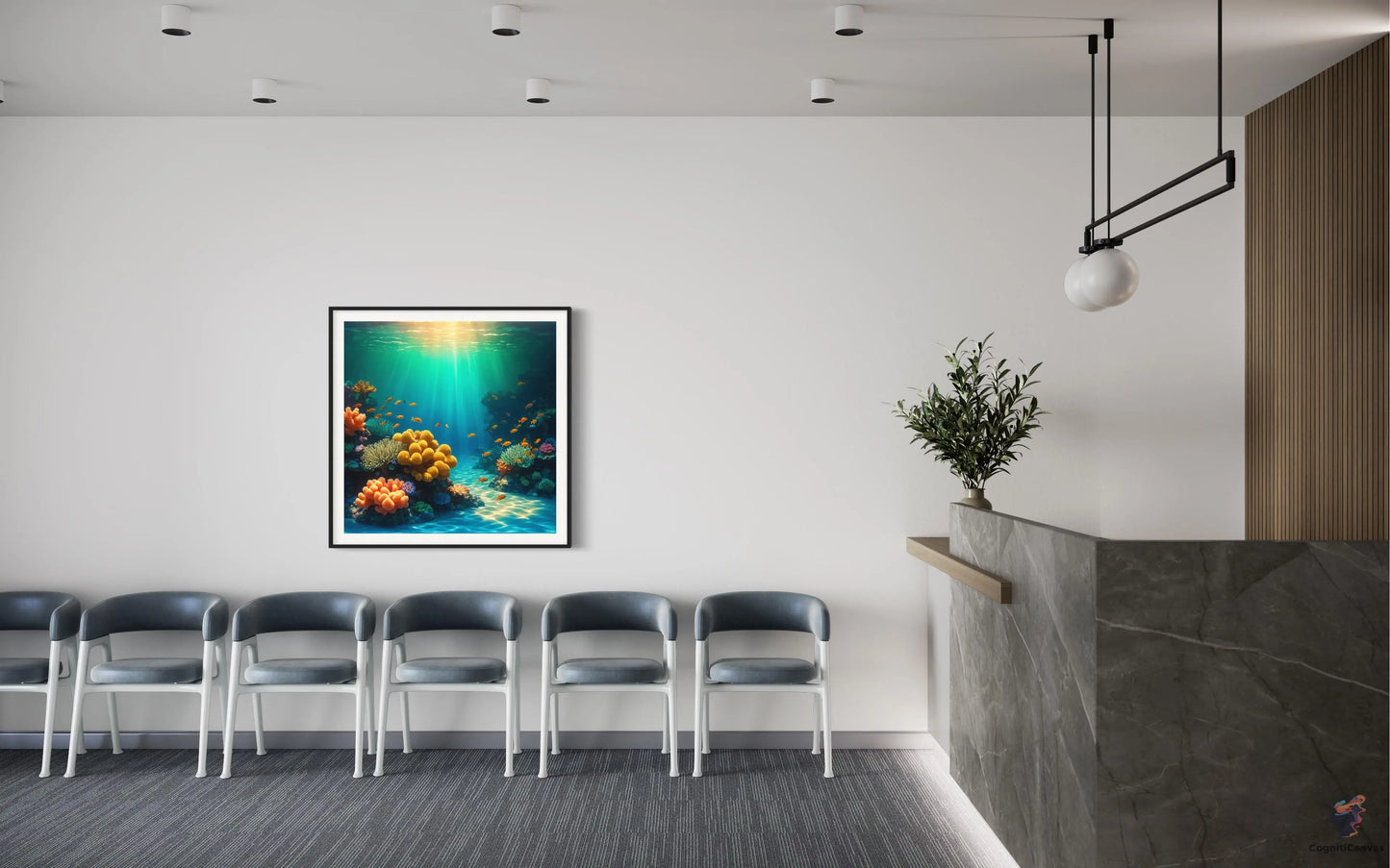 High-resolution AI art of a colorful coral reef - printable wall decor