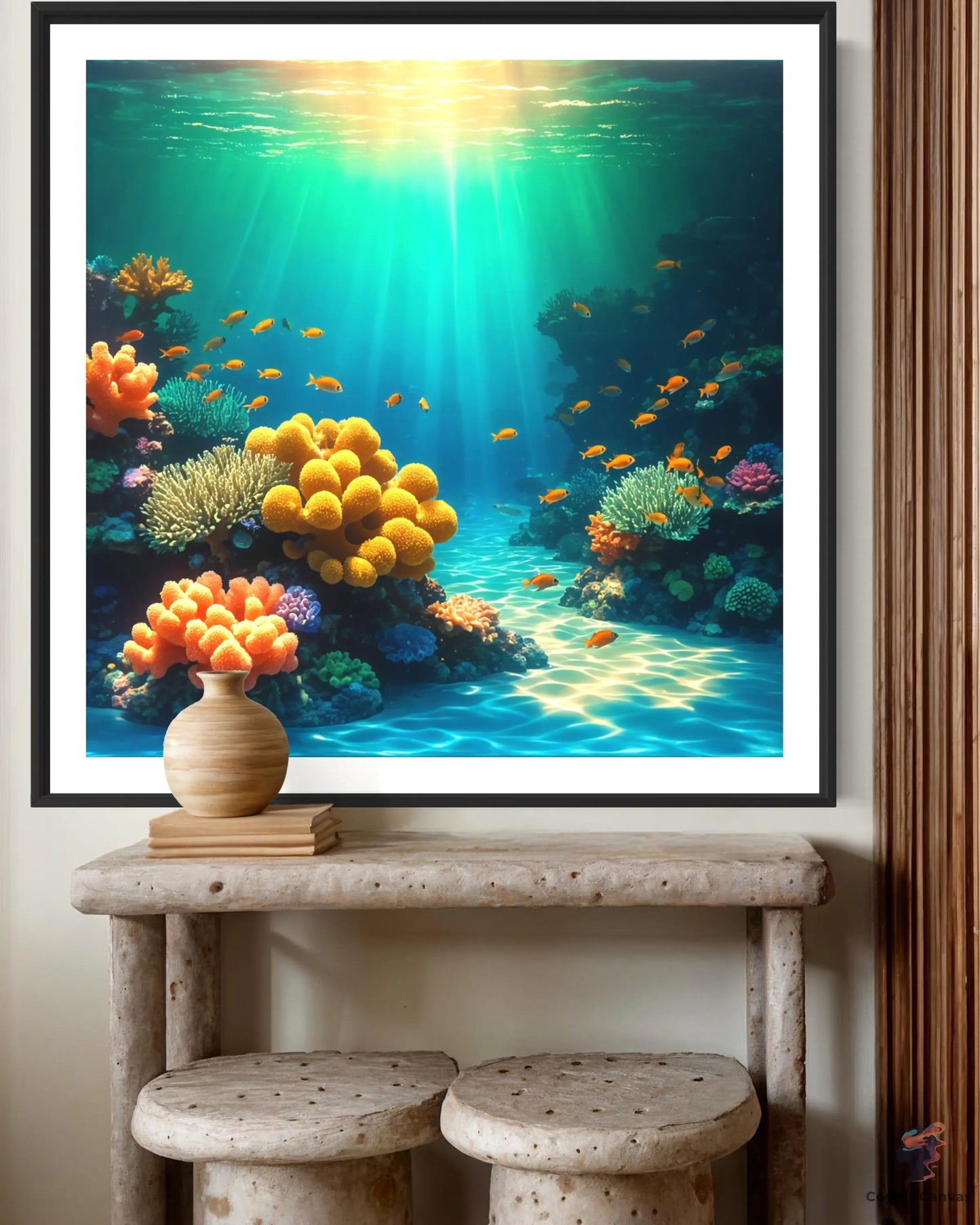 AI-generated coral reef illustration - printable and affordable