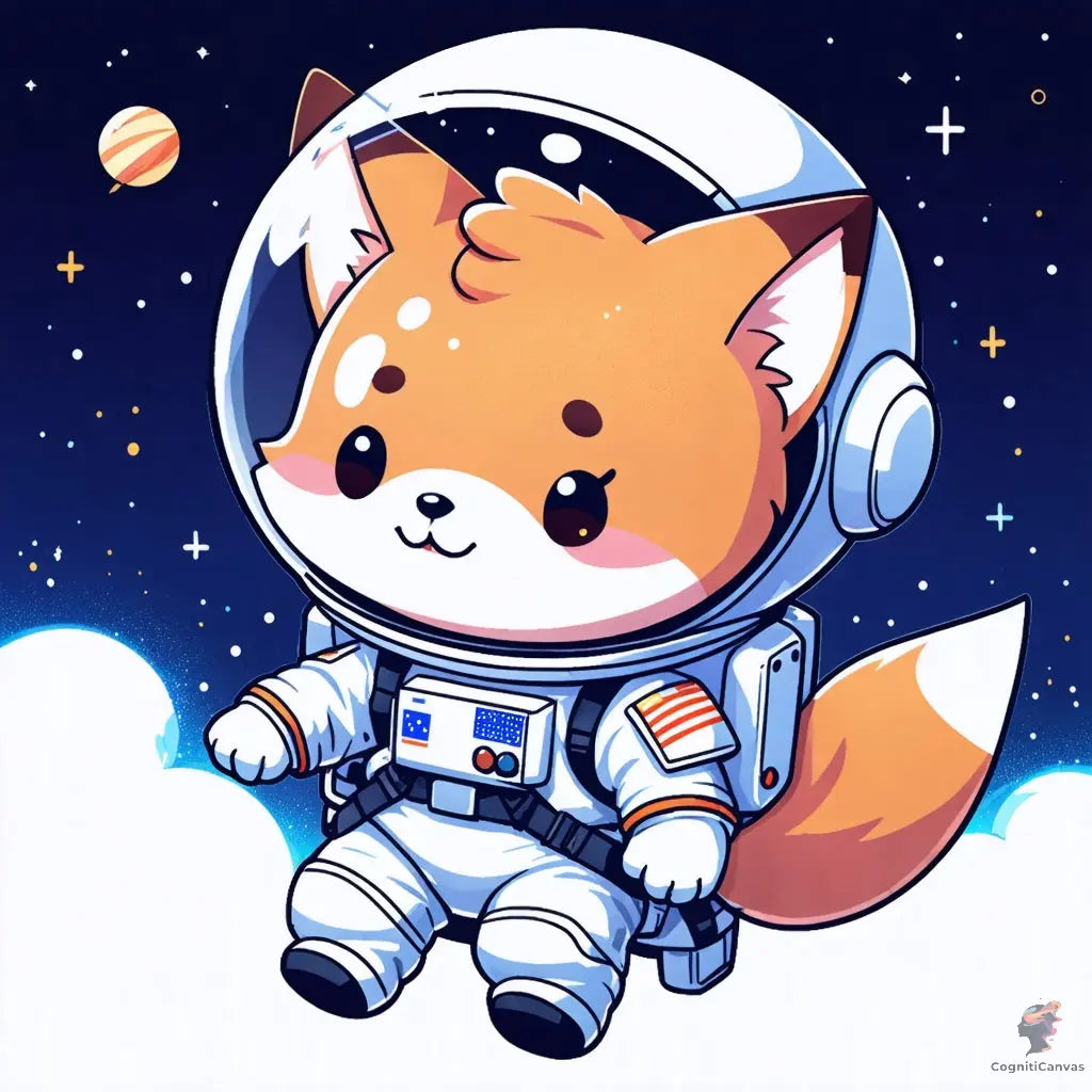 AI-generated astronaut cat art – unique digital artwork by CognitiCanvas