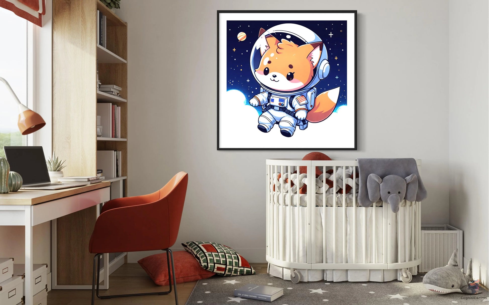 Instant download AI-generated astronaut cat art by CognitiCanvas – perfect for kids' rooms