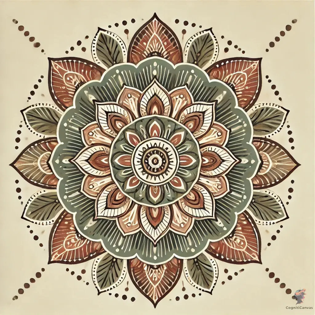 Bohemian mandala art print in earthy tones - digital download by CognitiCanvas