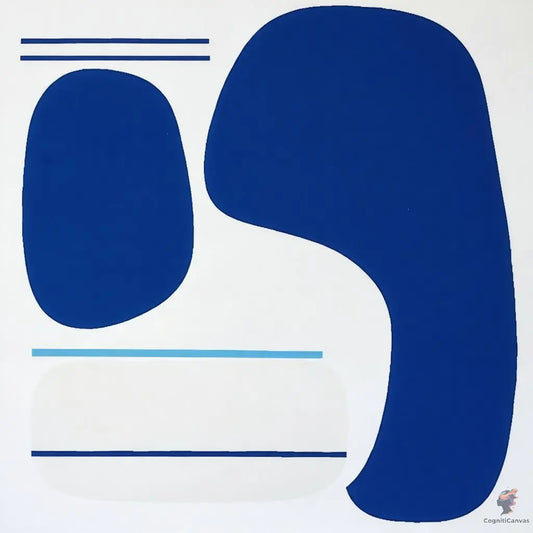 Bold & Modern Navy Blue Abstract Art - Layered Large Shapes by CognitiCanvas