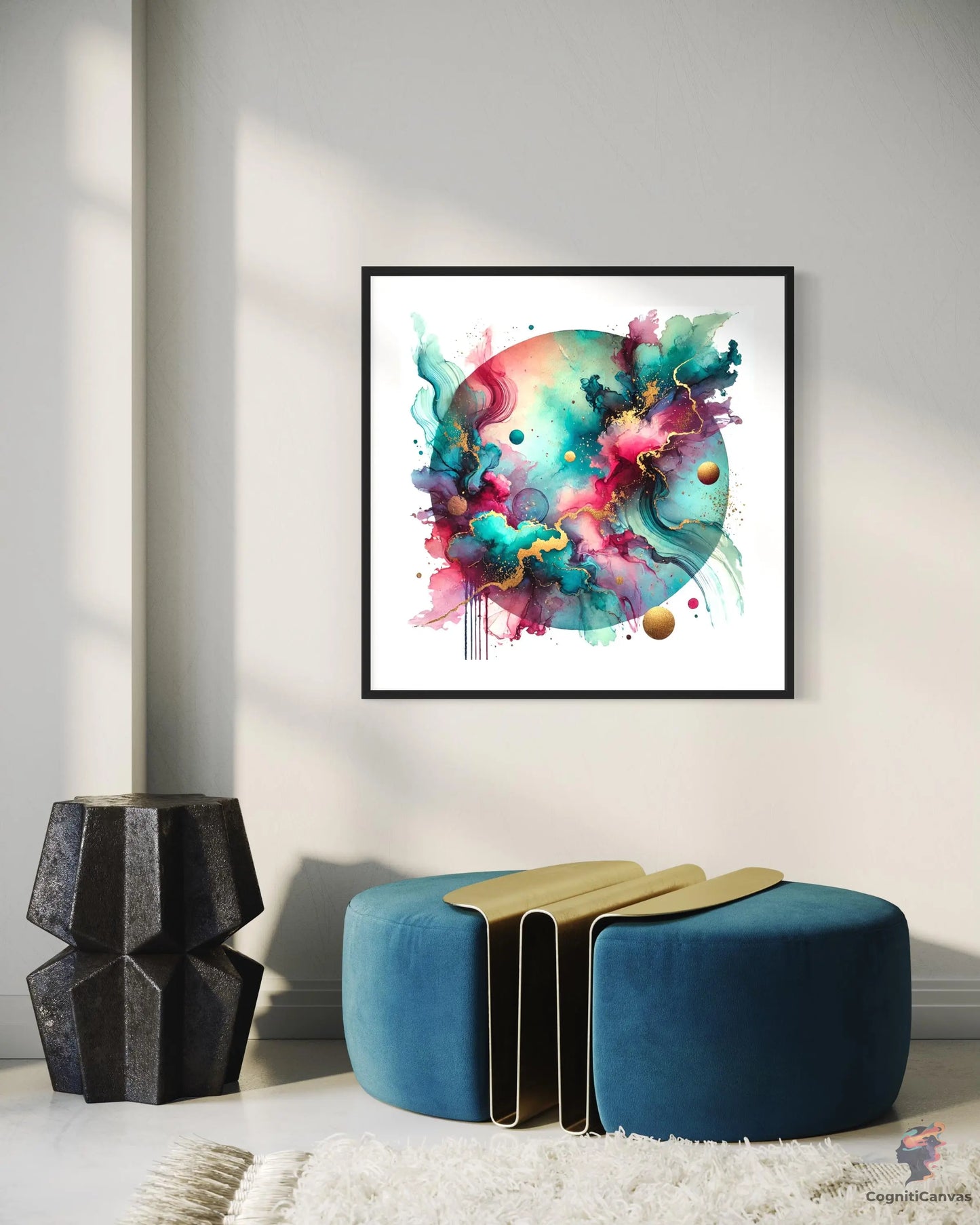 Celestial Abstract Watercolor Art Print - Vibrant Digital Download CognitiCanvas