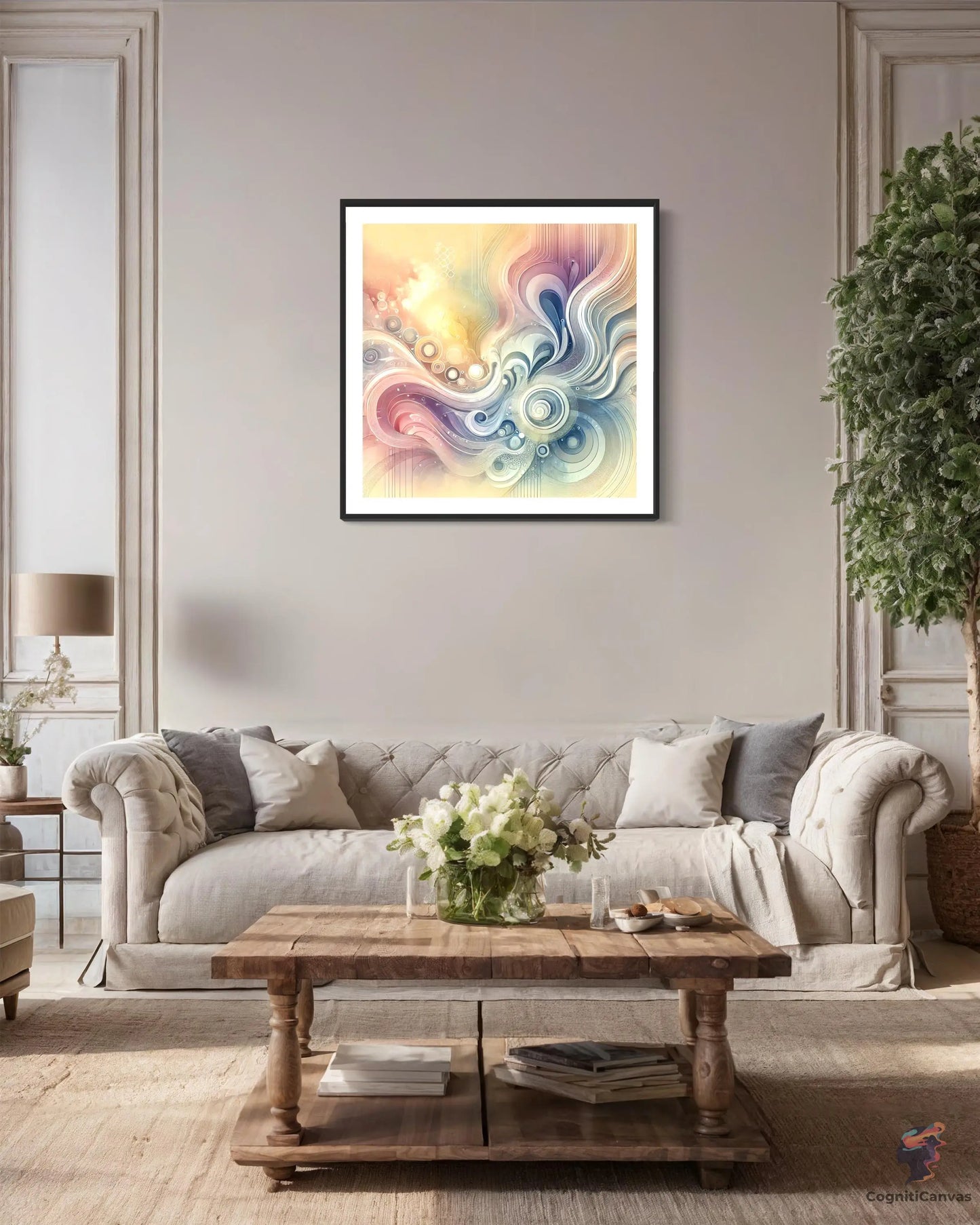 Celestial Harmony: Abstract Pastel Art Print - Digital Download CognitiCanvas