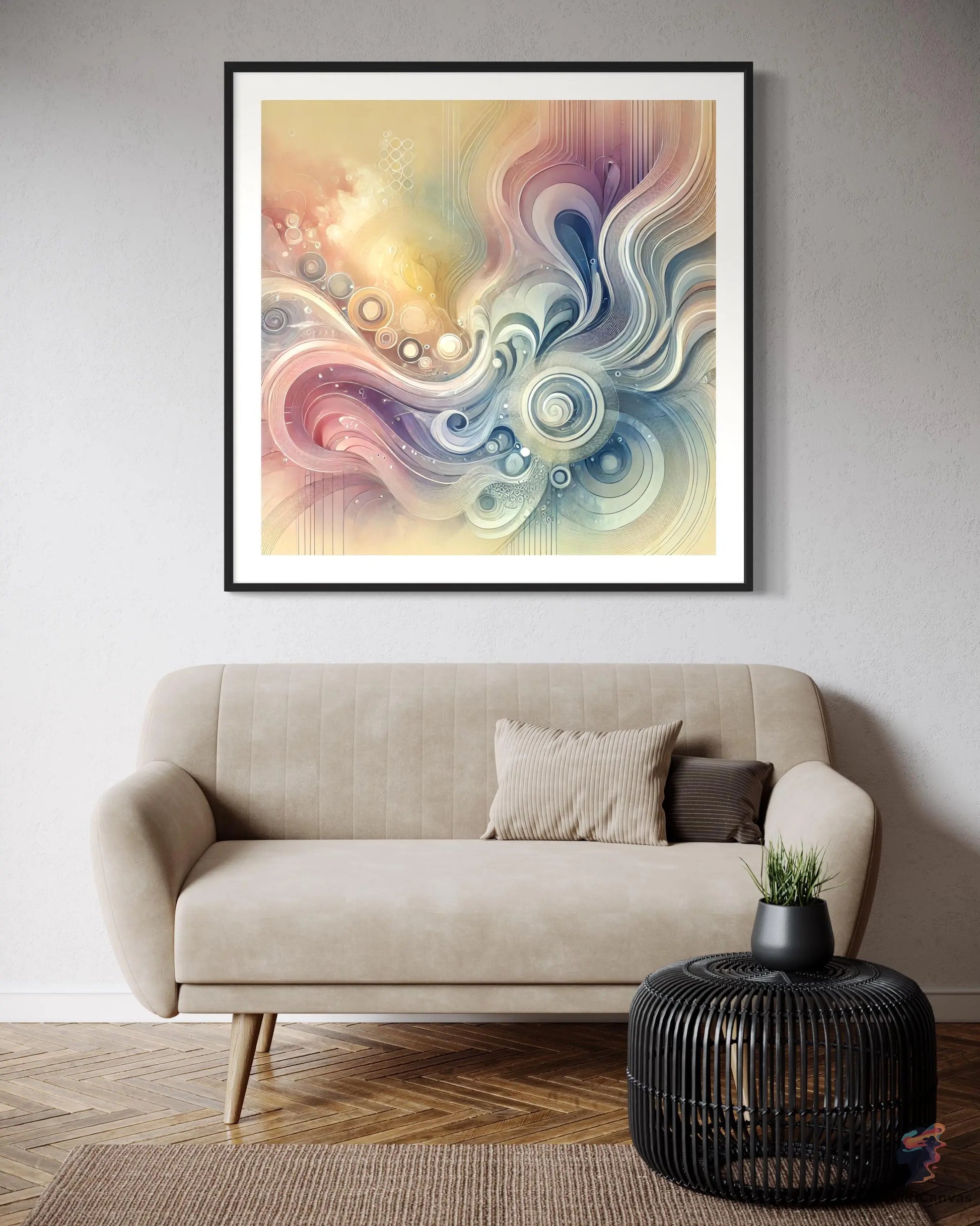 Celestial Harmony: Abstract Pastel Art Print - Digital Download CognitiCanvas