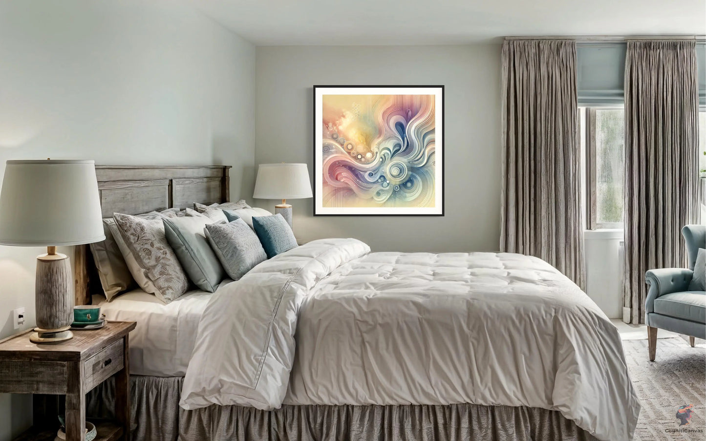 Celestial Harmony: Abstract Pastel Art Print - Digital Download CognitiCanvas