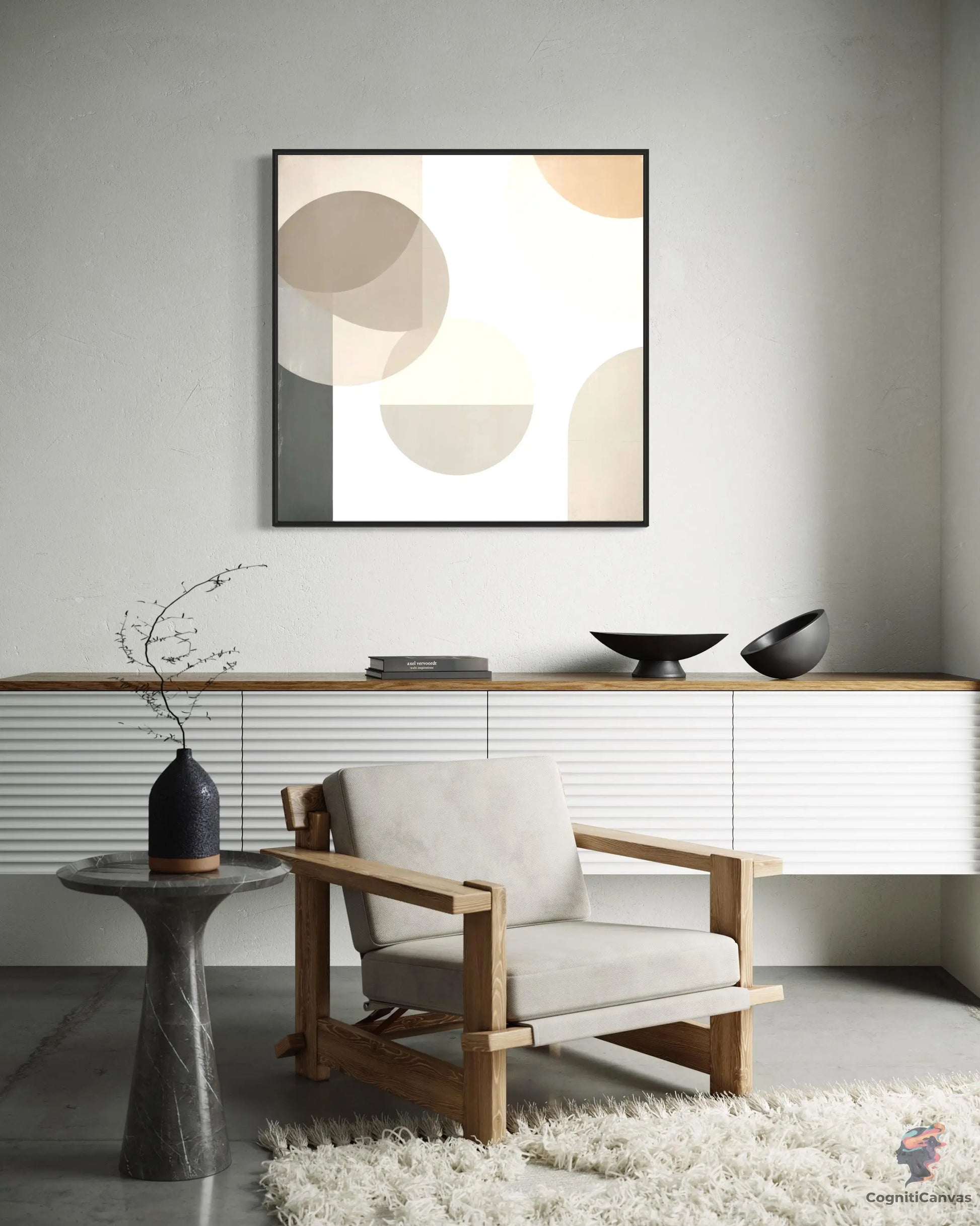 Chic Minimalist Abstract Art - Geometric Shapes in Mute | Minimalist Abstract Art CognitiCanvas