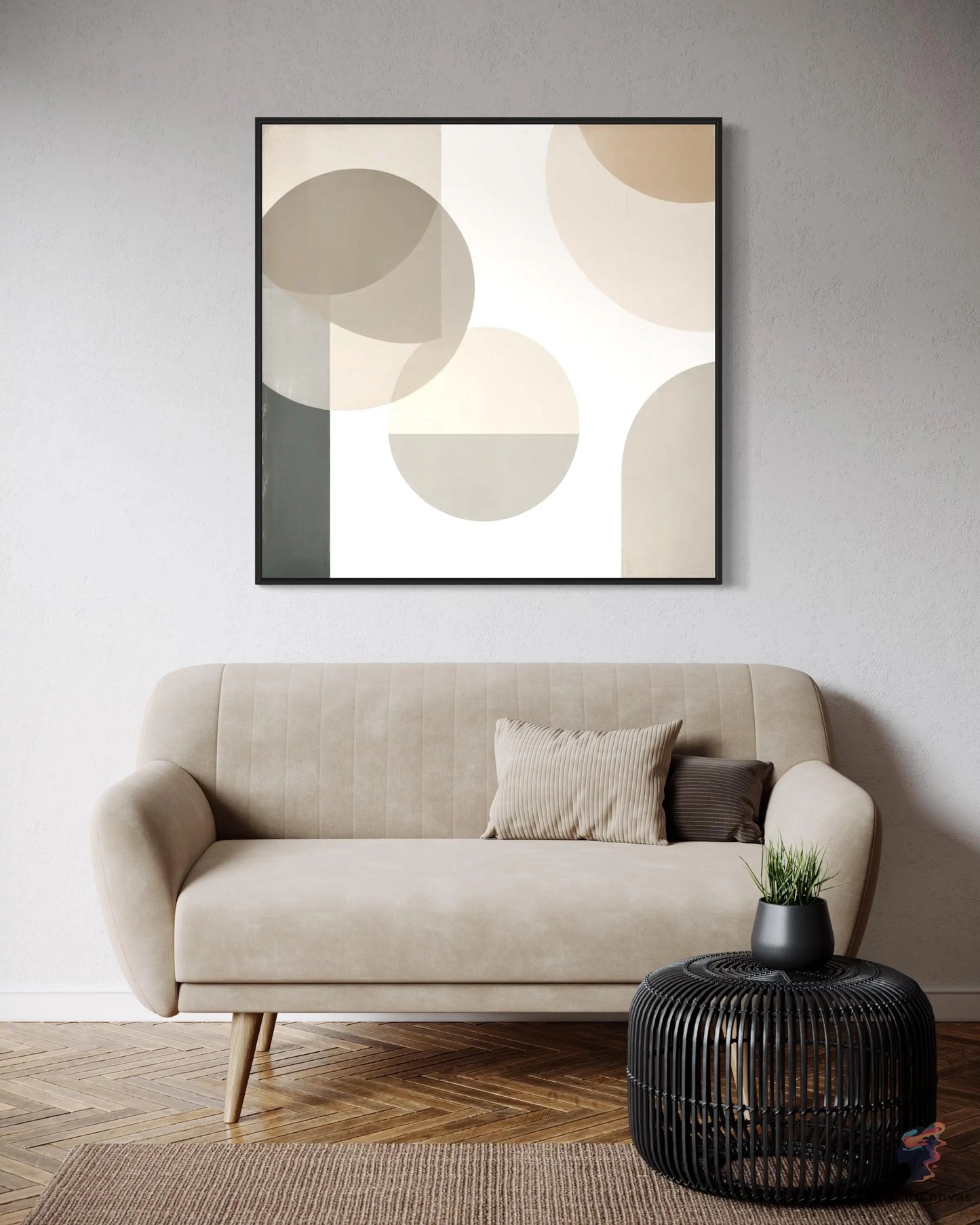 Chic Minimalist Abstract Art - Geometric Shapes in Mute | Minimalist Abstract Art CognitiCanvas