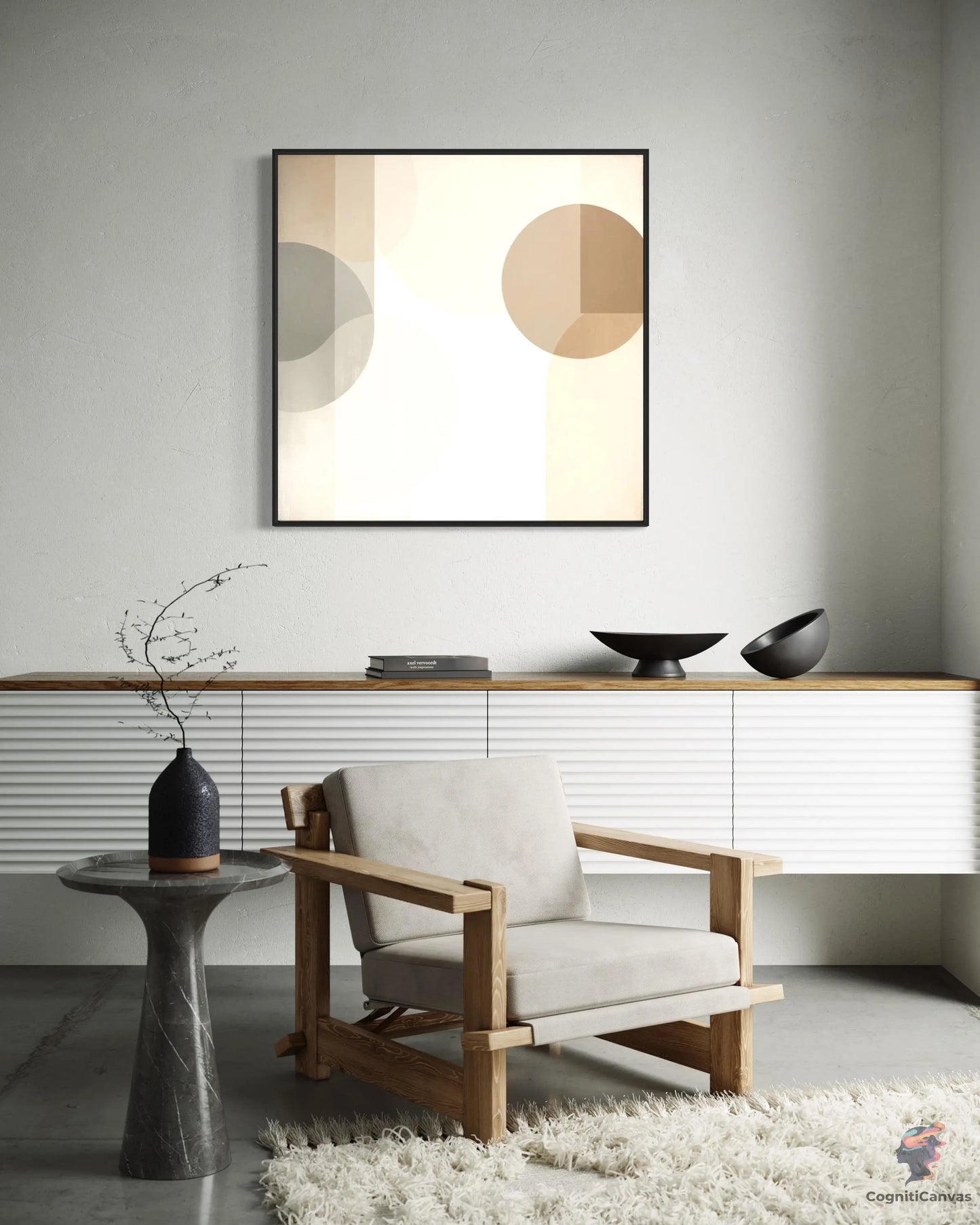 Chic Minimalist Abstract Art Print - Muted Tones Geometric | Minimalist Abstract Art CognitiCanvas