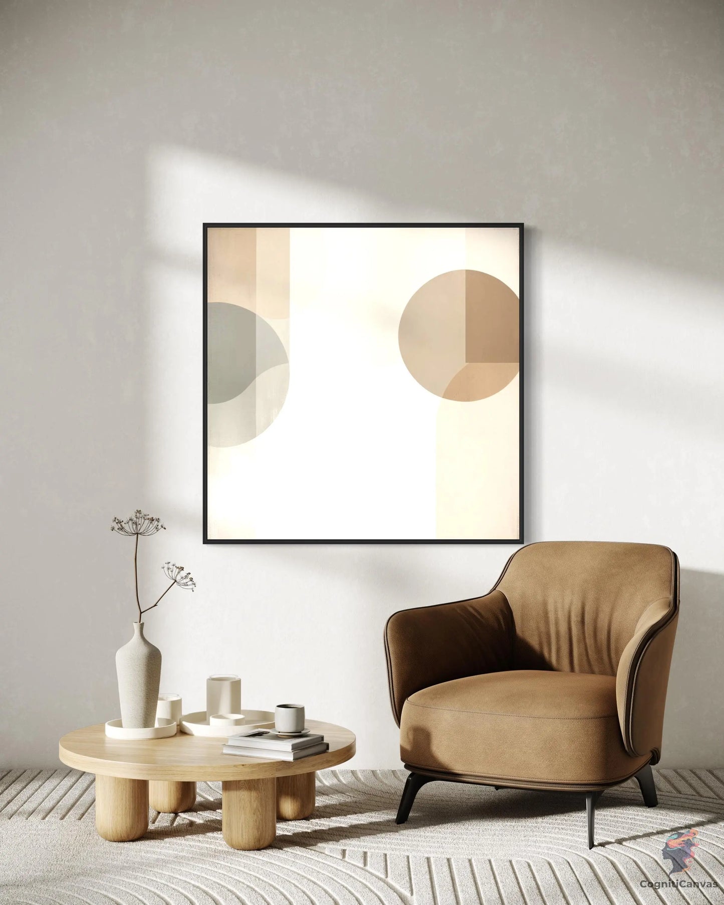 Chic Minimalist Abstract Art Print - Muted Tones Geometric | Minimalist Abstract Art CognitiCanvas