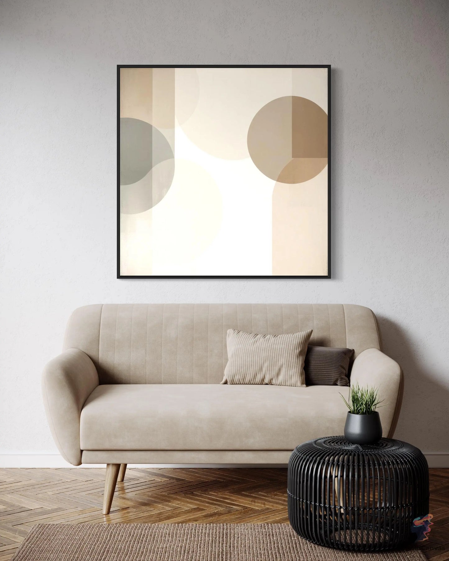 Chic Minimalist Abstract Art Print - Muted Tones Geometric | Minimalist Abstract Art CognitiCanvas