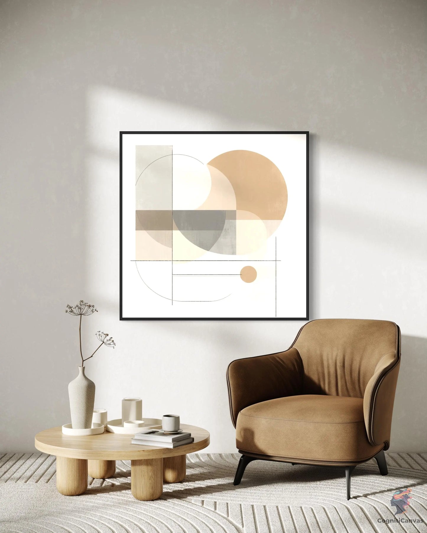 Chic Minimalist Abstract Art: Muted Tones Geometric Shapes | Minimalist Abstract Art CognitiCanvas