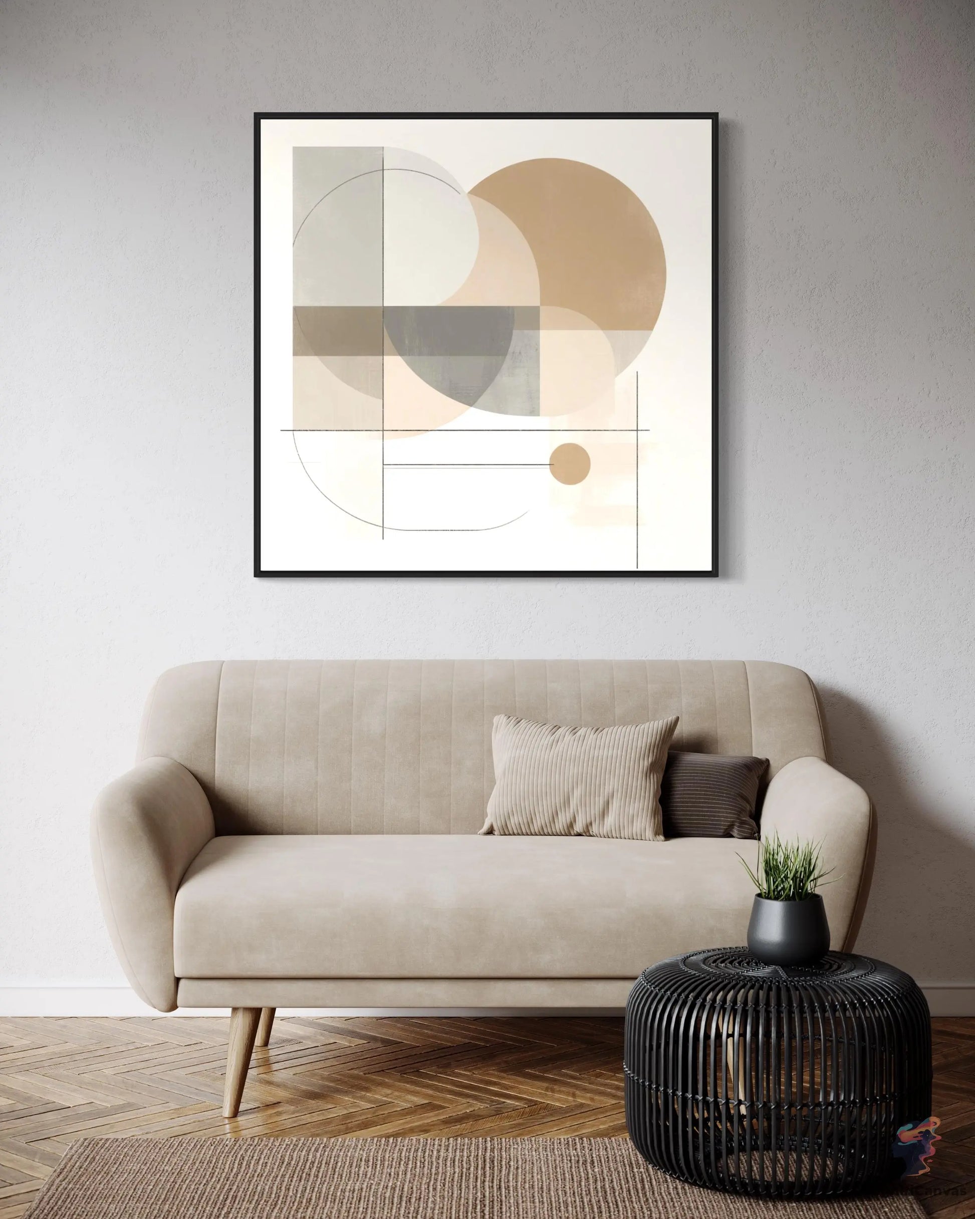 Chic Minimalist Abstract Art: Muted Tones Geometric Shapes | Minimalist Abstract Art CognitiCanvas