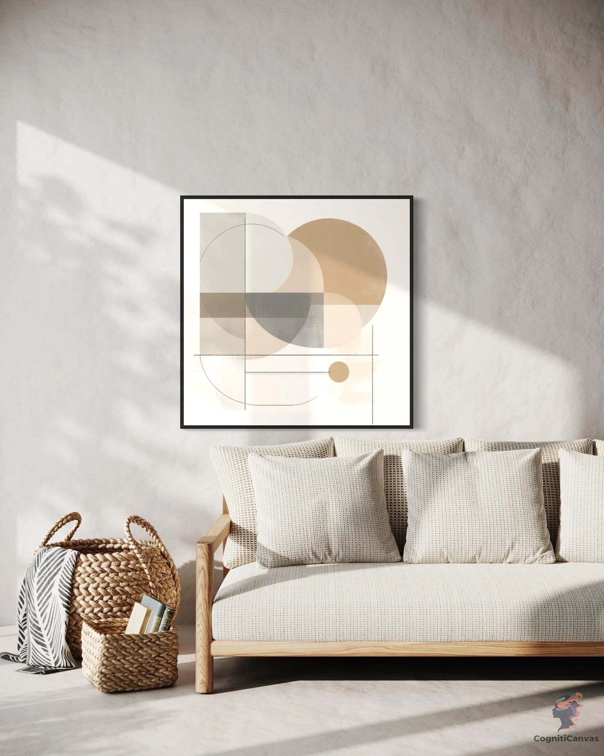 Chic Minimalist Abstract Art: Muted Tones Geometric Shapes | Minimalist Abstract Art CognitiCanvas