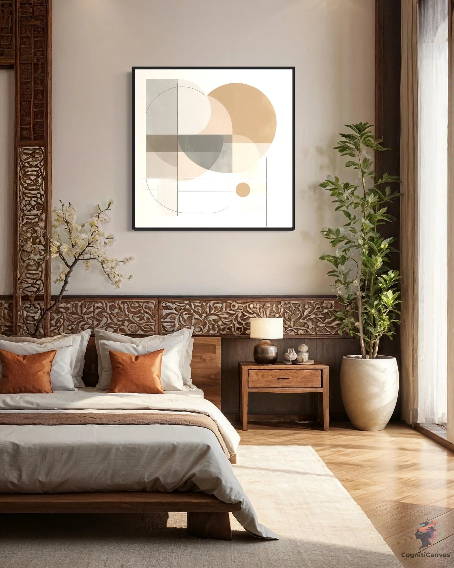 Chic Minimalist Abstract Art: Muted Tones Geometric Shapes | Minimalist Abstract Art CognitiCanvas