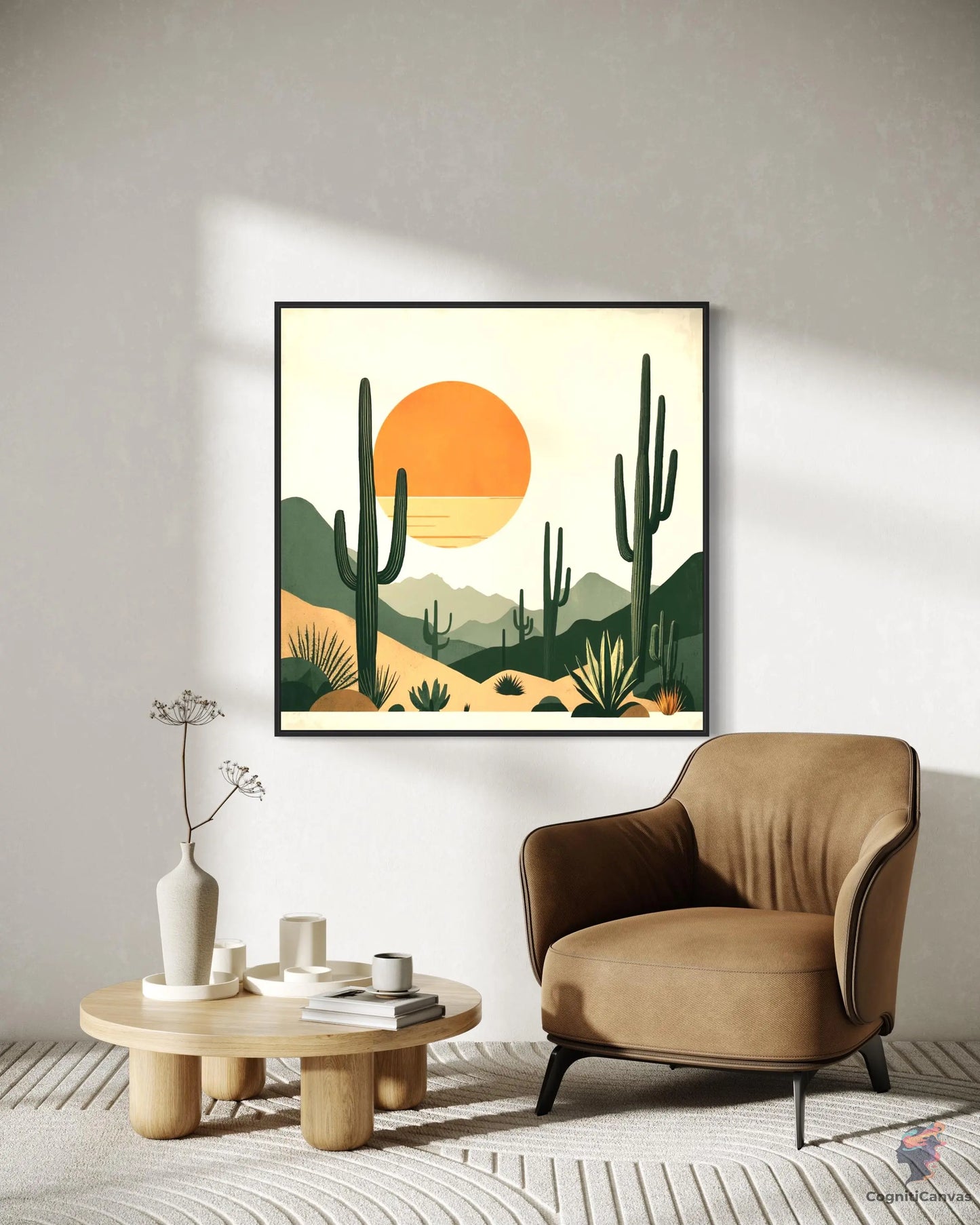 Desert Wall Art - Modern Saguaro Art Print CognitiCanvas