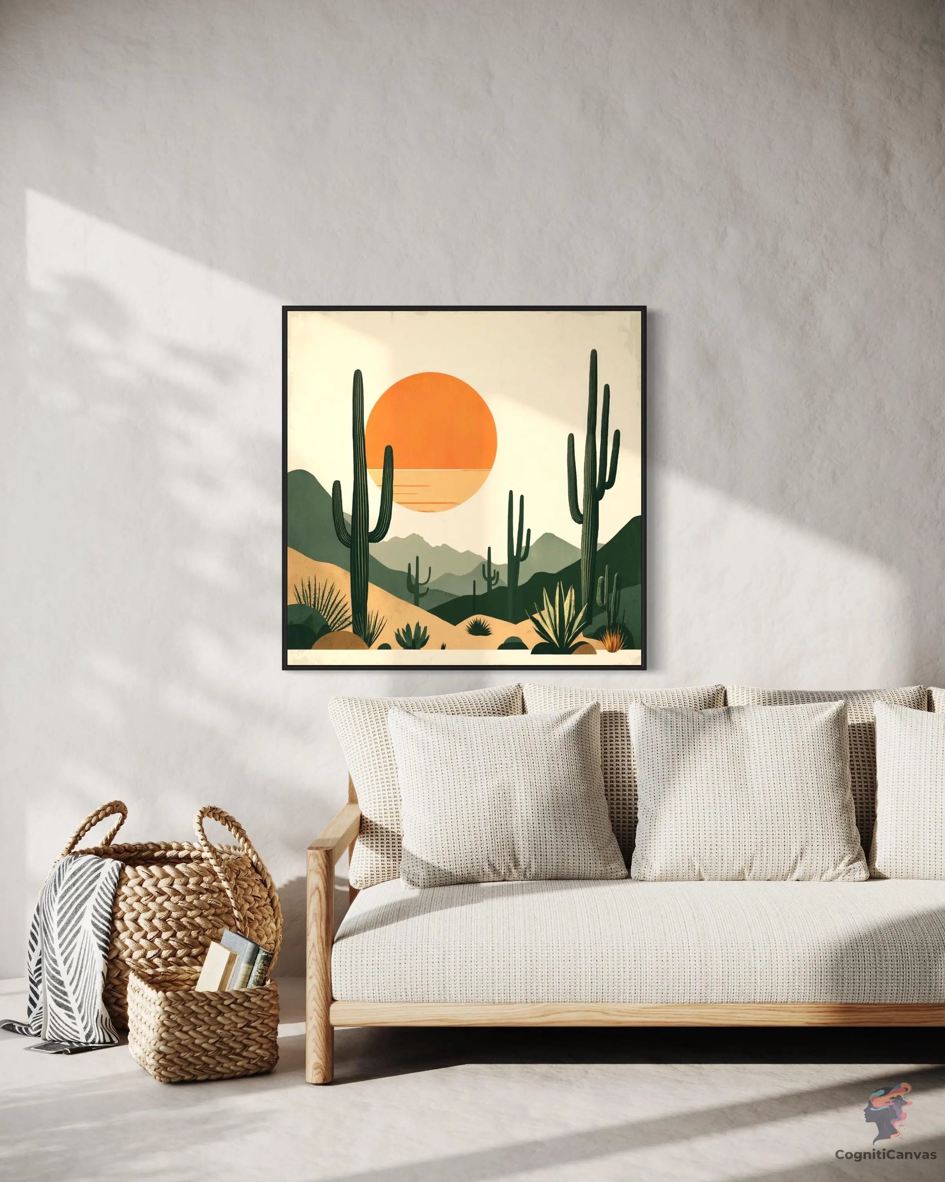 Desert Wall Art - Modern Saguaro Art Print CognitiCanvas