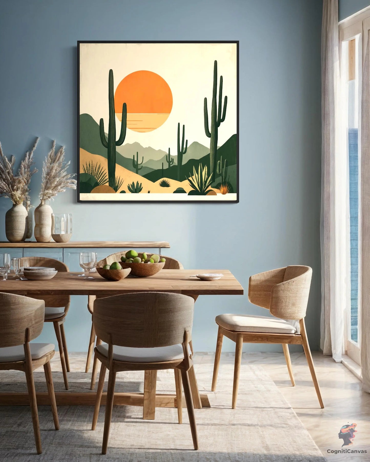 Desert Wall Art - Modern Saguaro Art Print CognitiCanvas