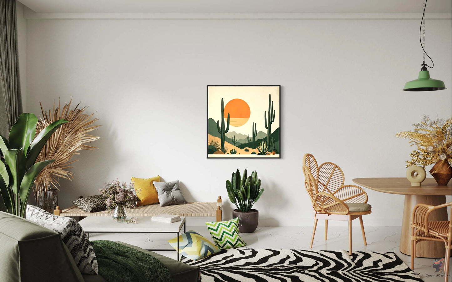 Desert Wall Art - Modern Saguaro Art Print CognitiCanvas