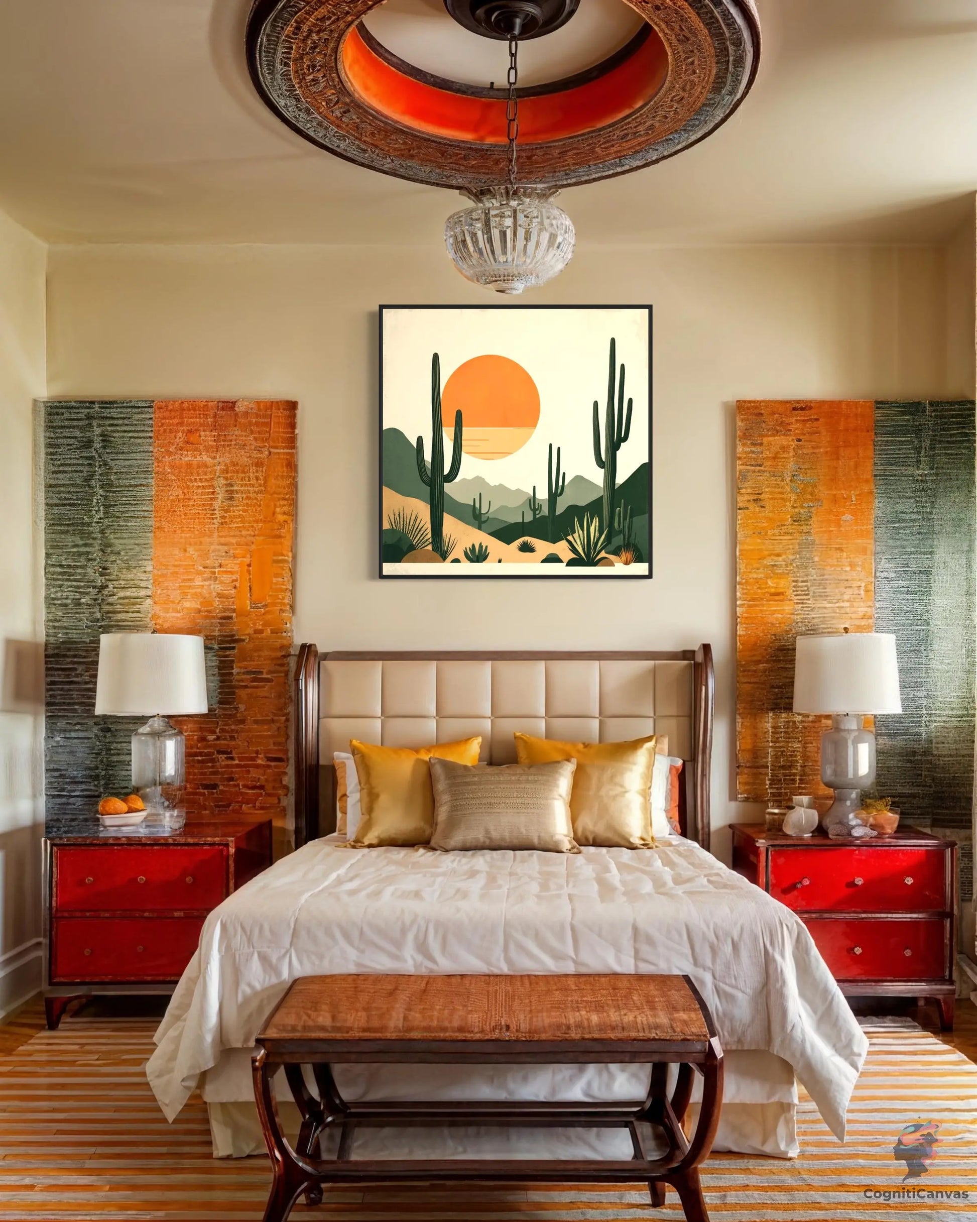 Desert Wall Art - Modern Saguaro Art Print CognitiCanvas